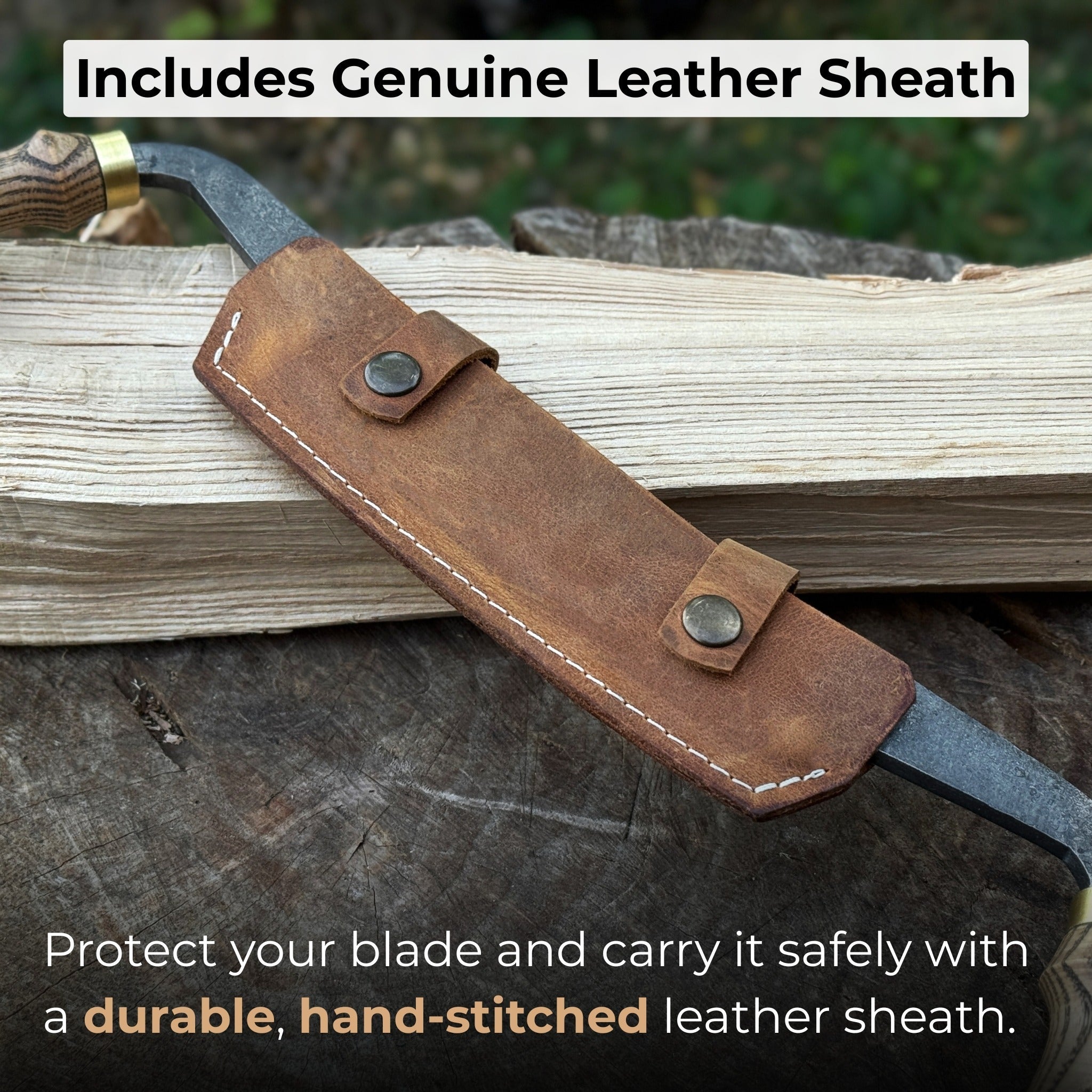 Curved Draw Knife (Push/Pull Shave), 14.5 cm (5.7 inch) Cutting Edge - Randy's LLC