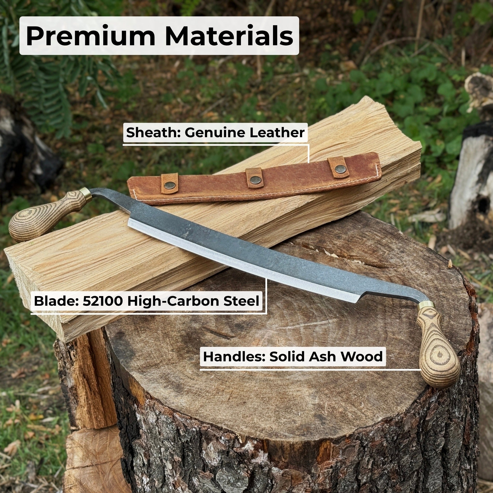 Curved Draw Knife (Push/Pull Shave), 25.5 cm (10 inch) Cutting Edge - Randy's LLC