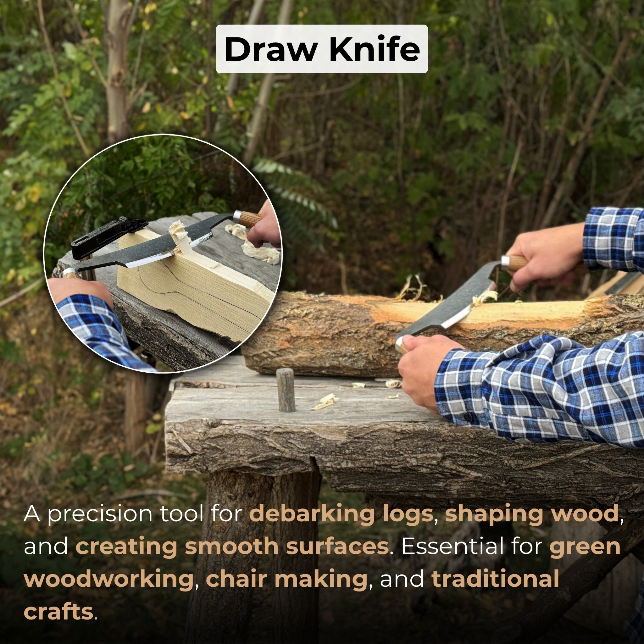 Curved Drawknife (Push/Pull), 14.5 cm (5.7 inches) - Randy's LLC