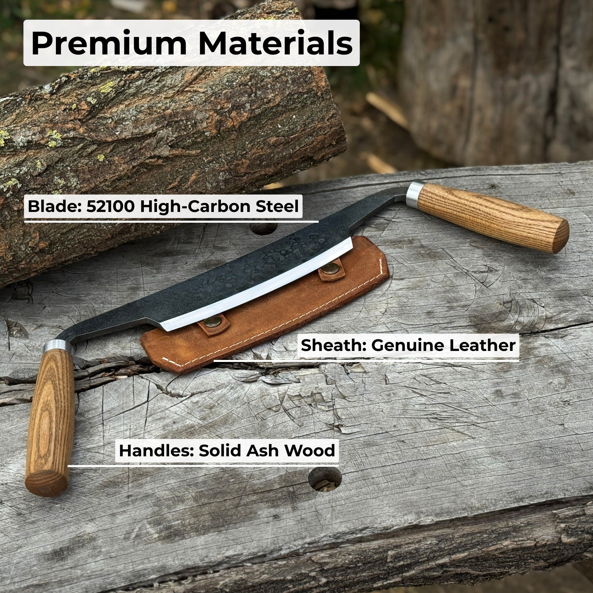 Curved Drawknife (Push/Pull), 14.5 cm (5.7 inches) - Randy's LLC