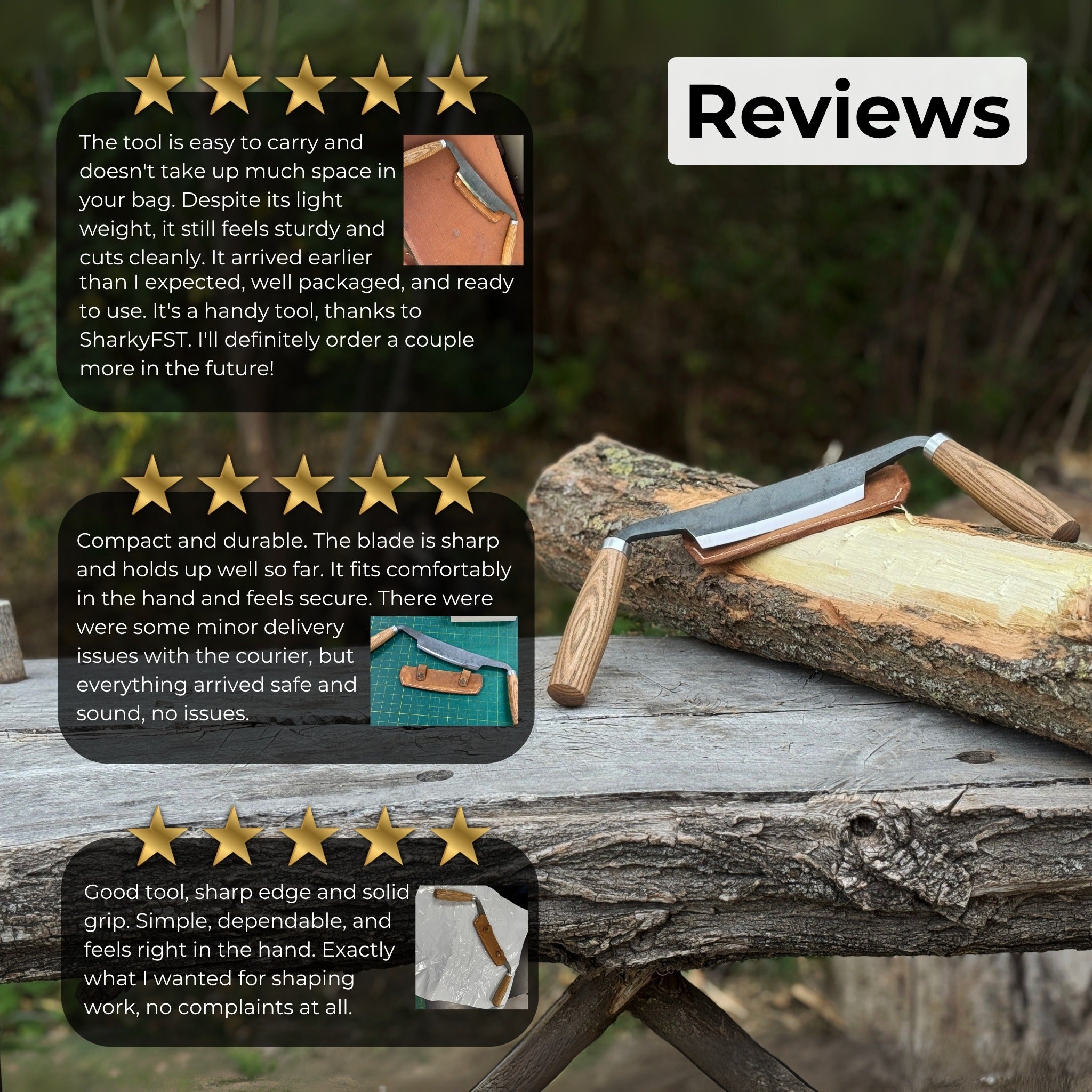 Curved Drawknife (Push/Pull), 14.5 cm (5.7 inches) - Randy's LLC