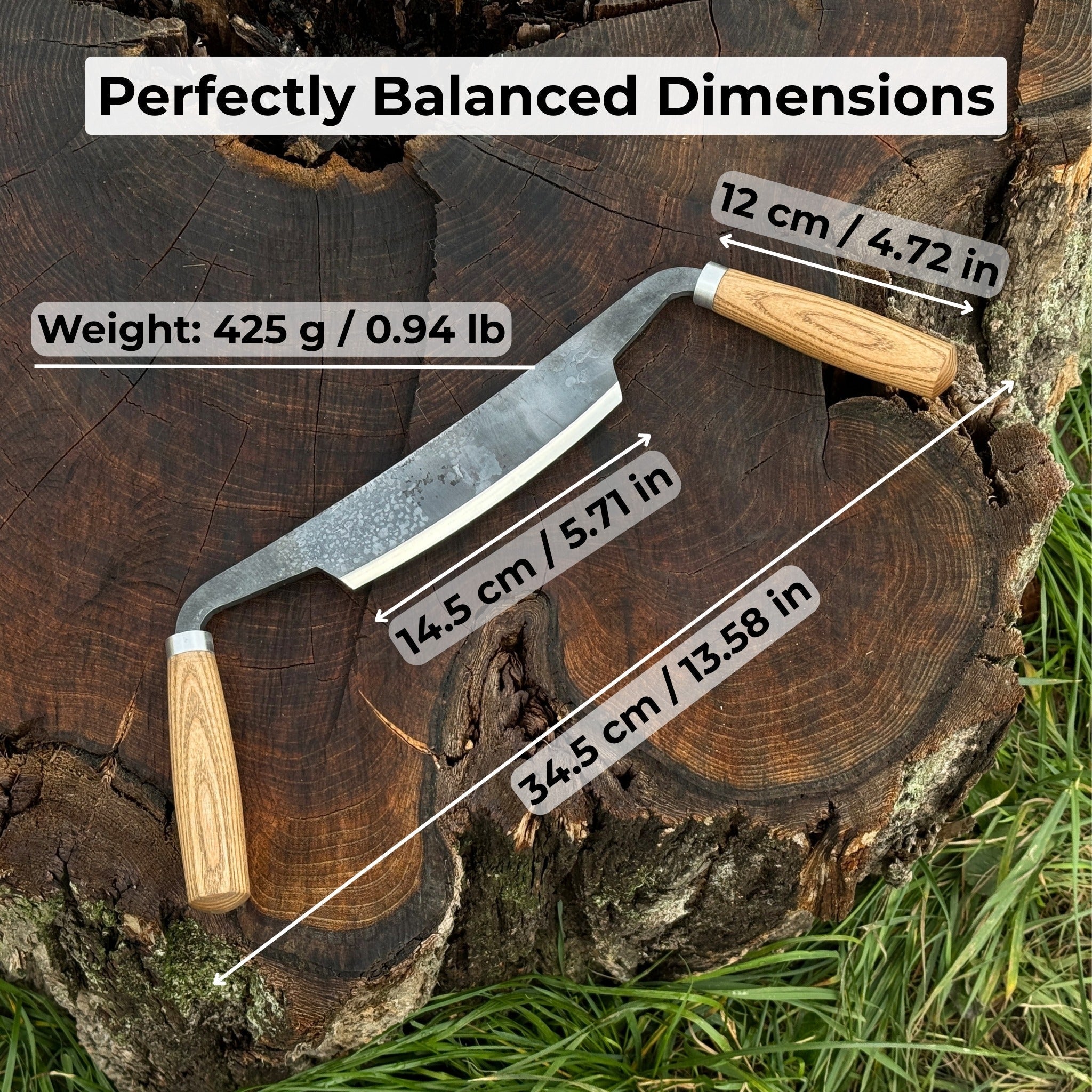 Curved Drawknife (Push/Pull), 14.5 cm (5.7 inches) - Randy's LLC