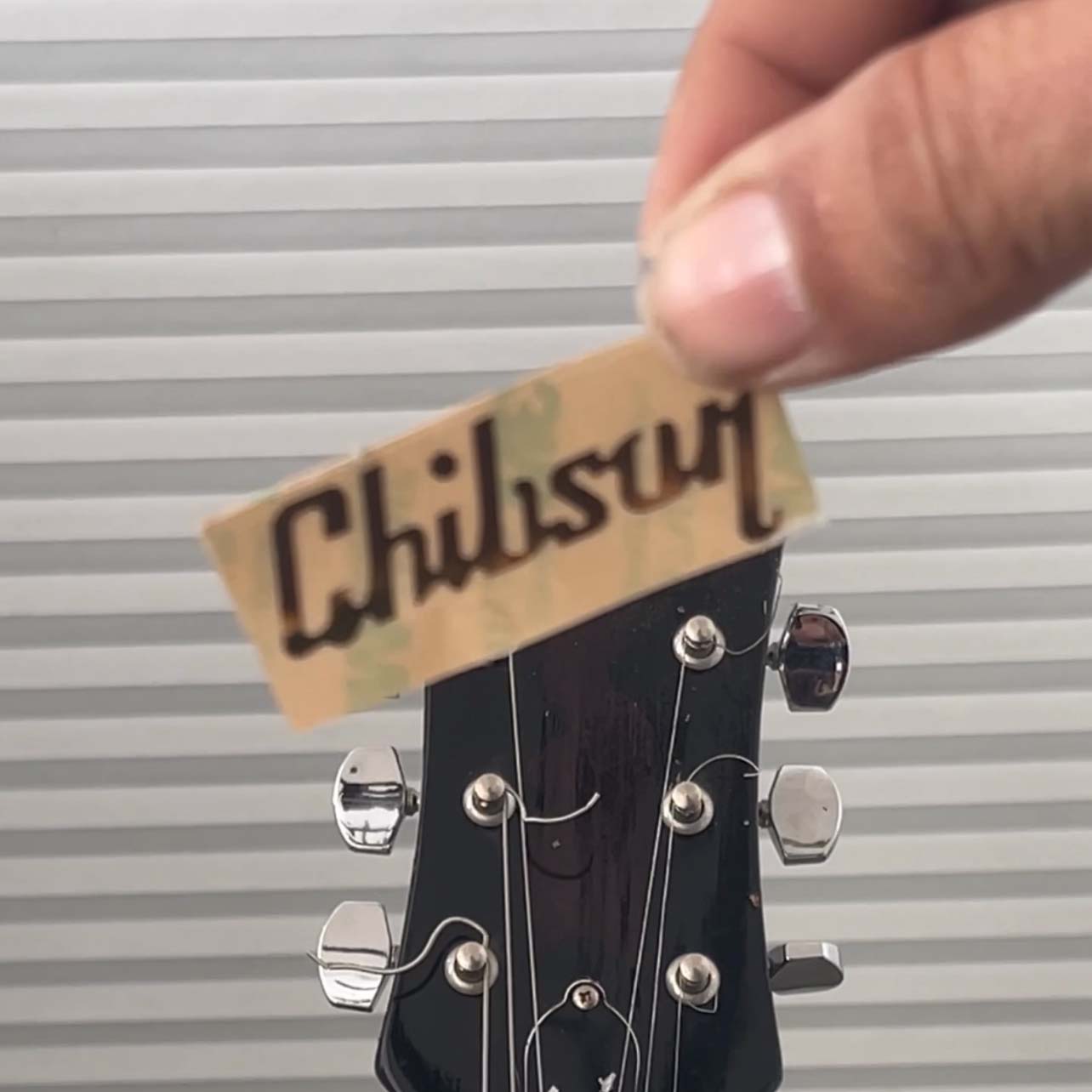 Gold Foil Chibson Headstock Decal (2 Pack) - Randy's LLC