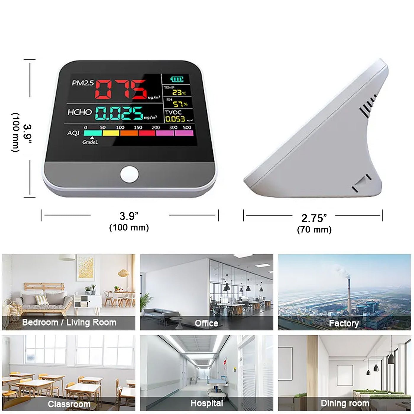 Digital Desktop Hygrometer & Thermometer w/ IAQ Monitor - Randy's LLC