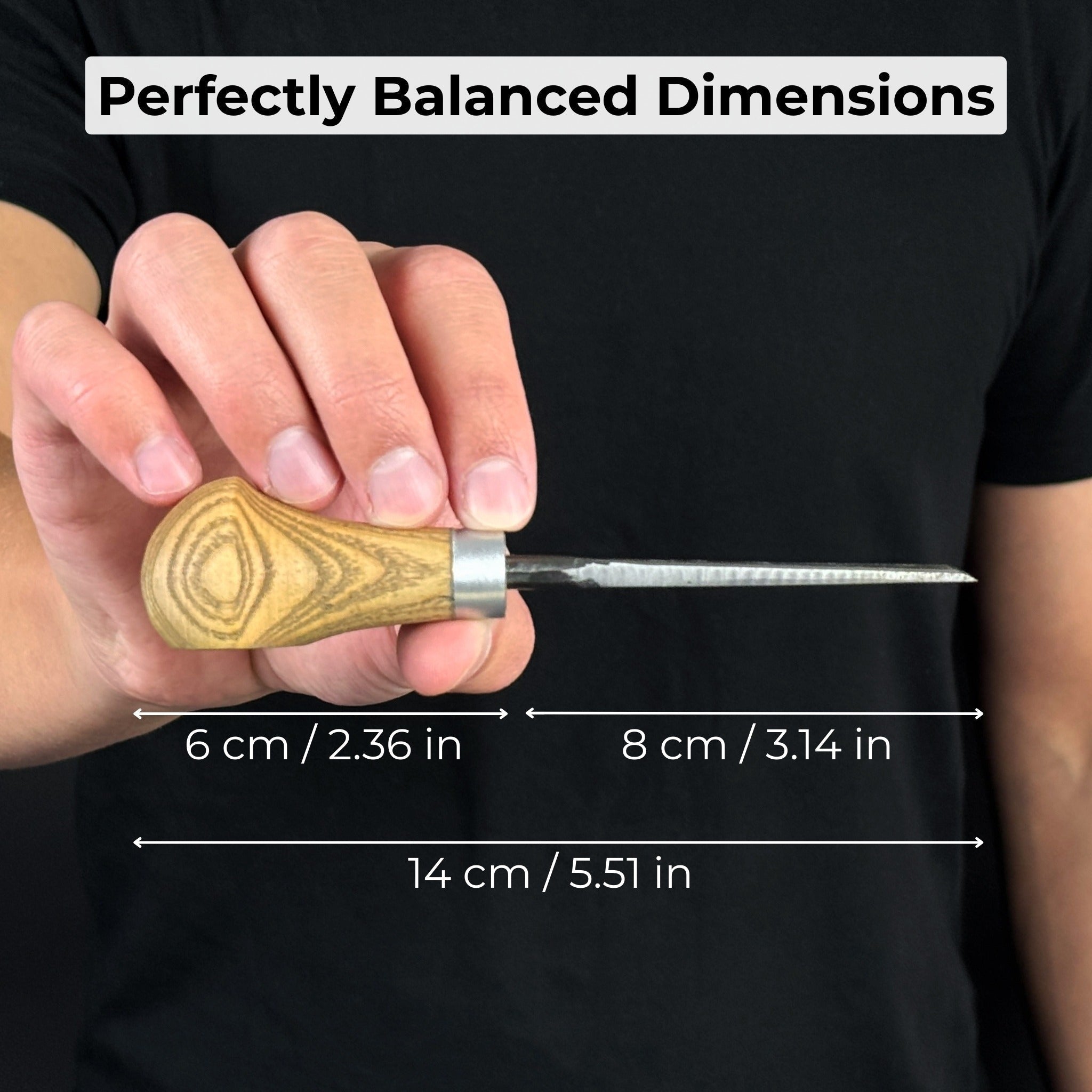 Detail Carving Chisel with Palm Handle, 10 mm (0.39 inches) - Randy's LLC