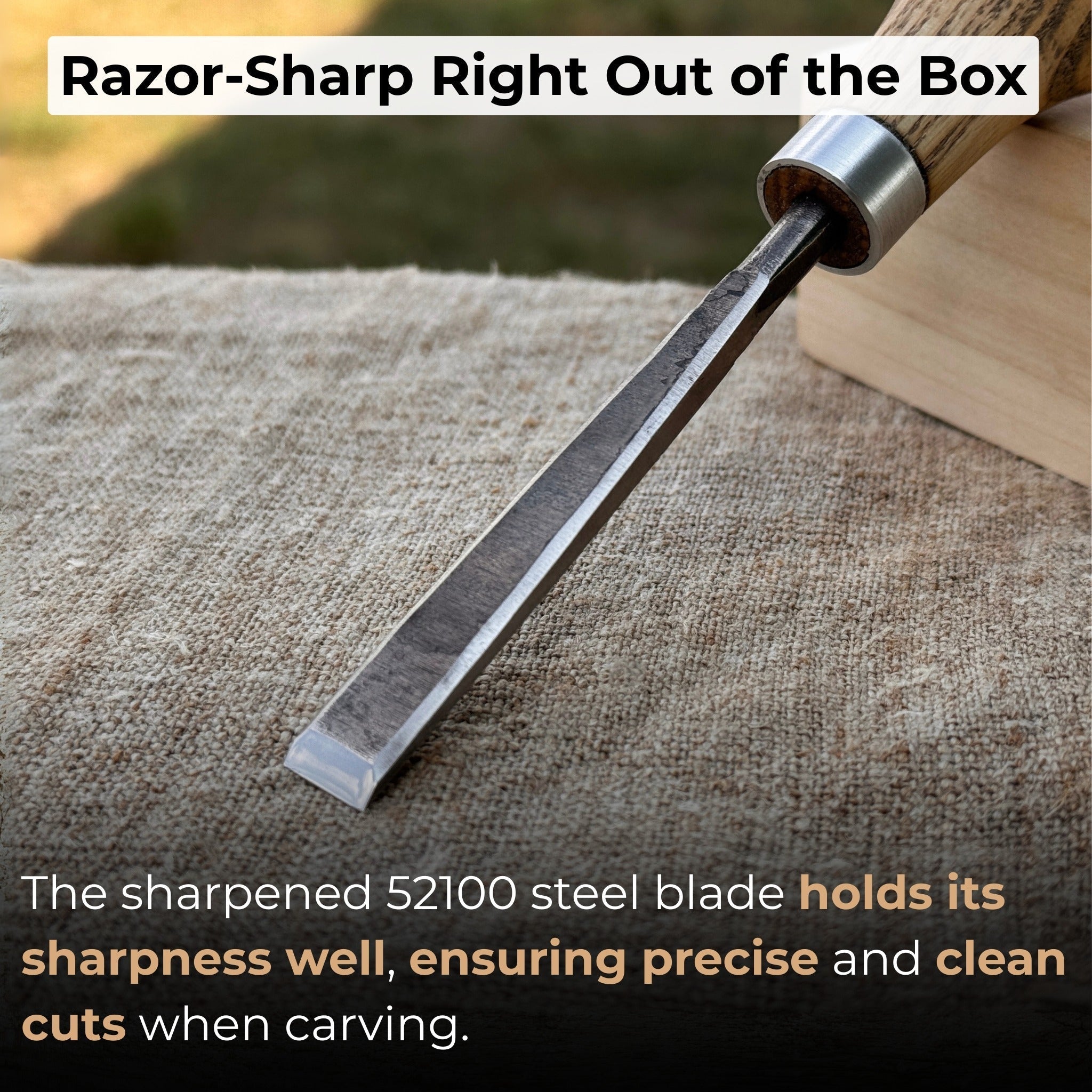 Detail Carving Chisel with Palm Handle, 10 mm (0.39 inches) - Randy's LLC