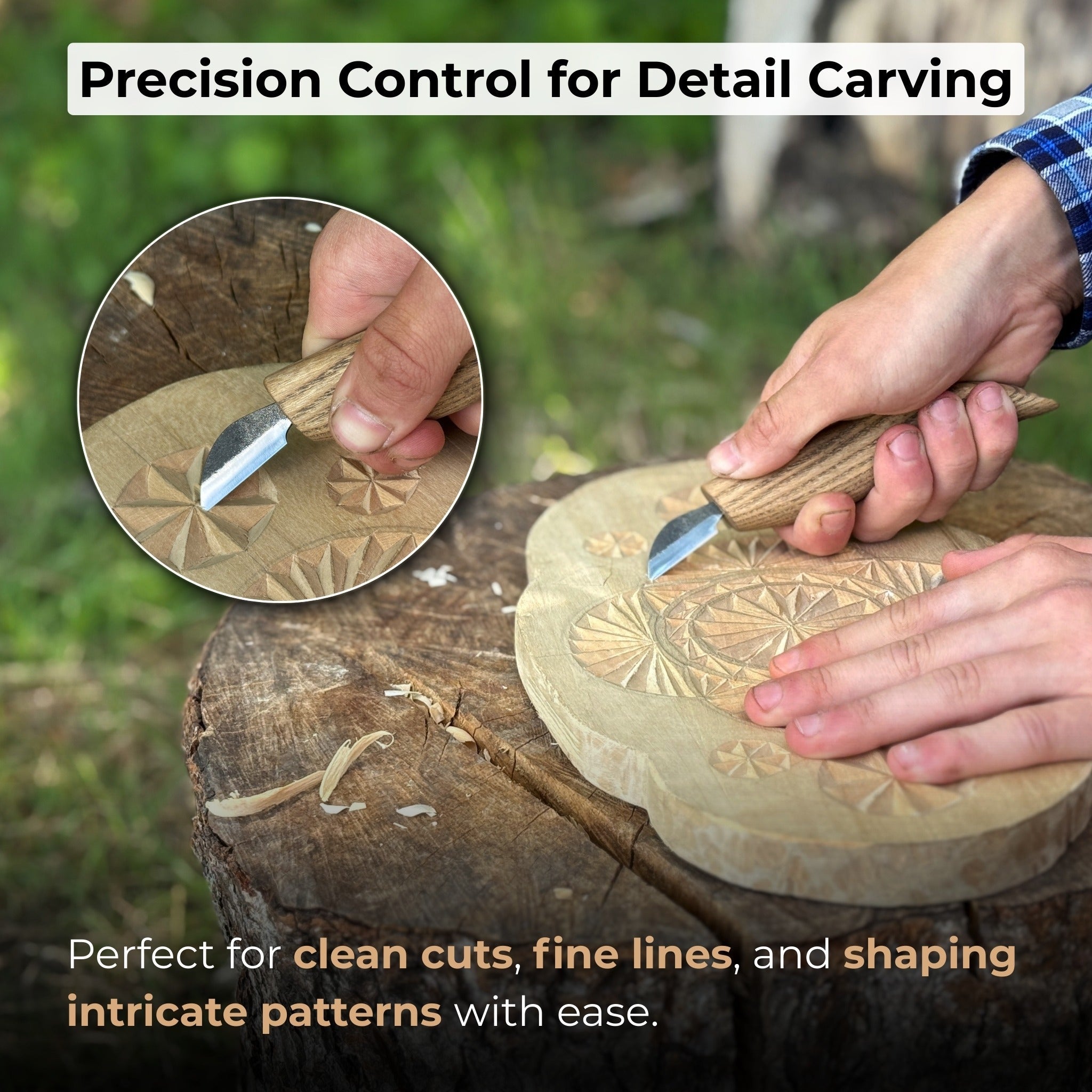 Detail Chip Carving Knife – Blade 3 cm (1.2 inches) - Randy's LLC