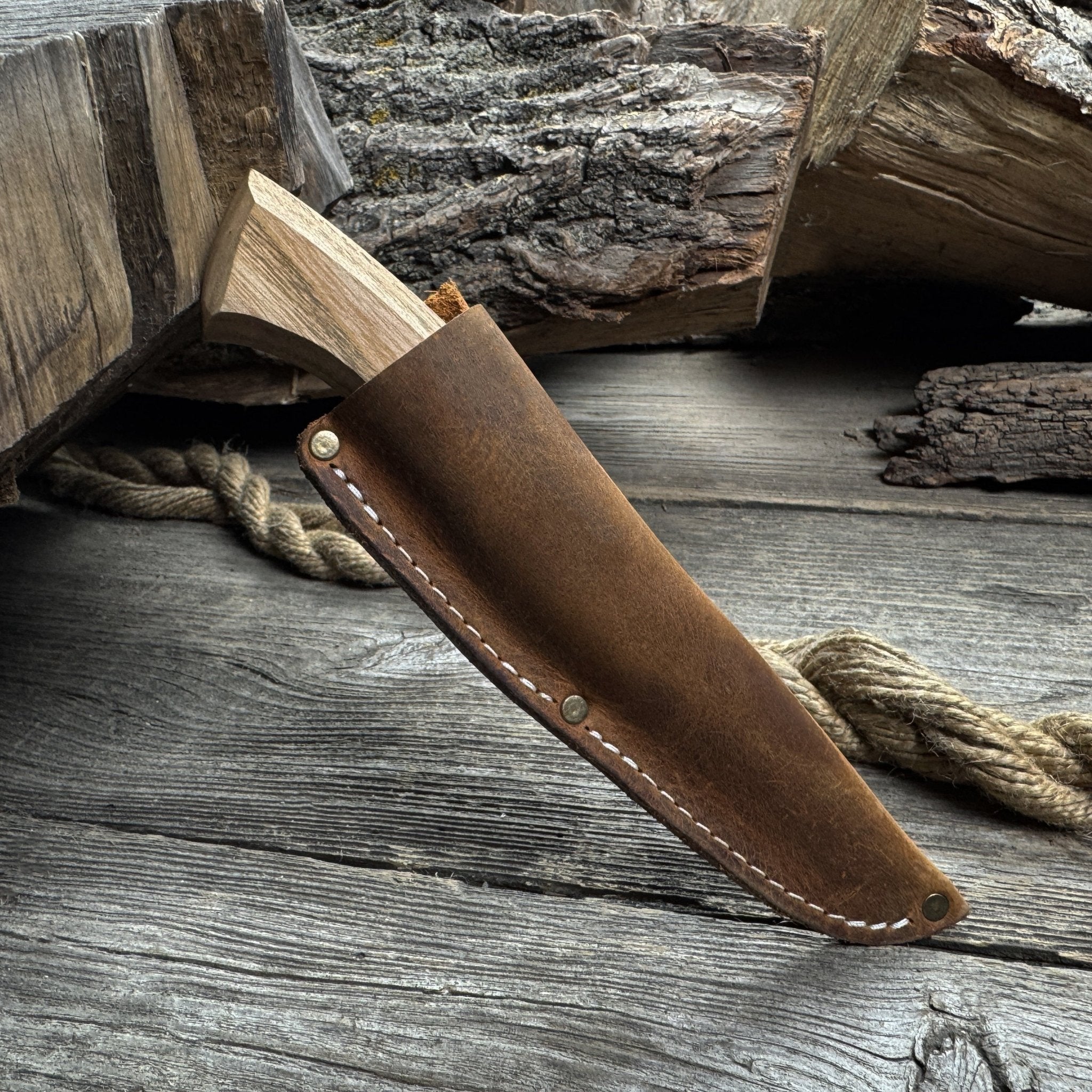 Detail Wood Carving Knife with Leather Sheath, Blade 5 cm (1.97 inches) - Randy's LLC