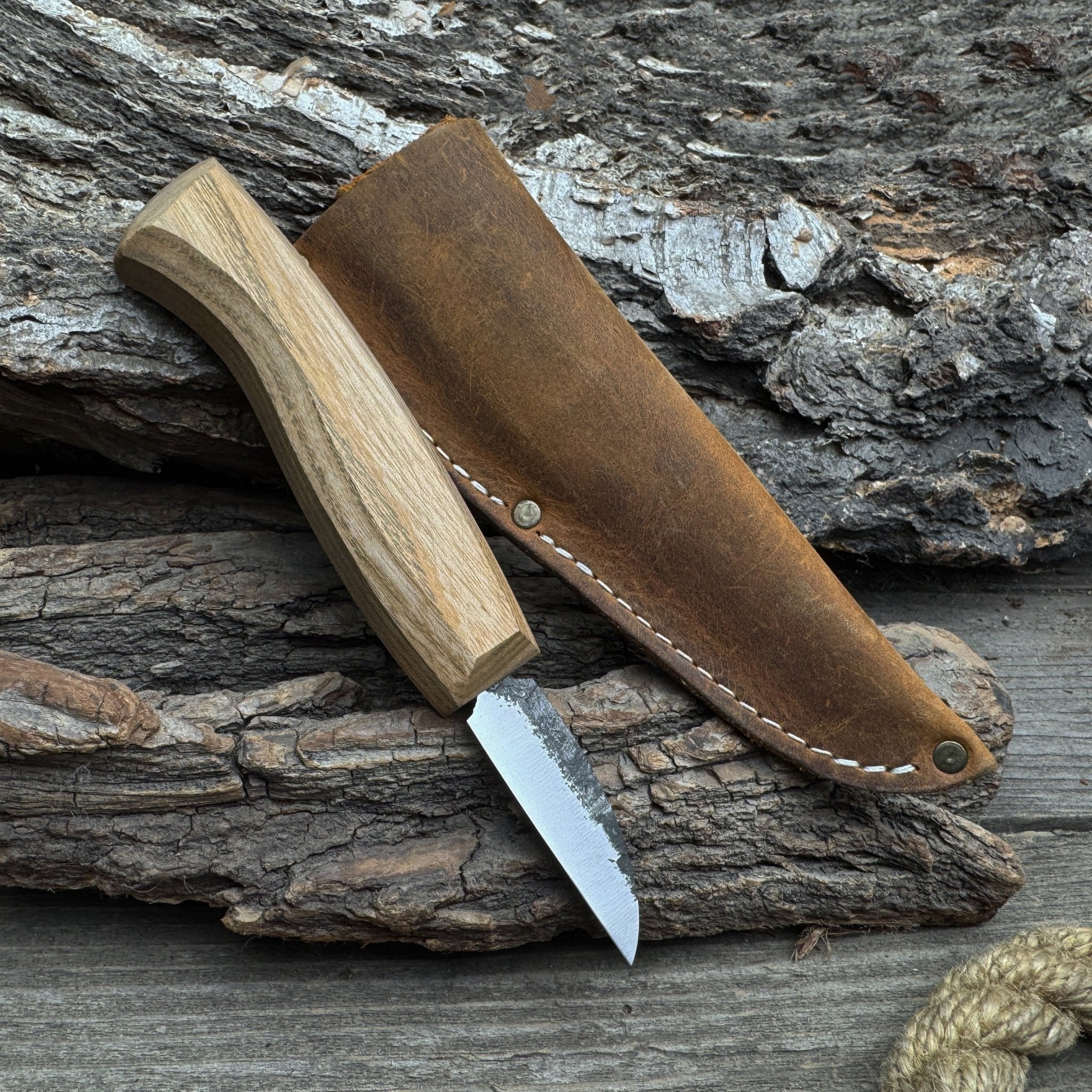 Detail Wood Carving Knife with Leather Sheath, Blade 5 cm (1.97 inches) - Randy's LLC