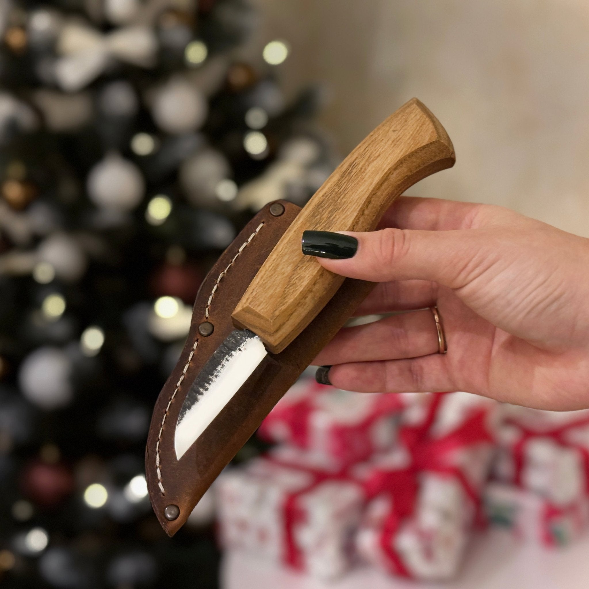 Detail Wood Carving Knife with Leather Sheath, Blade 5 cm (1.97 inches) - Randy's LLC