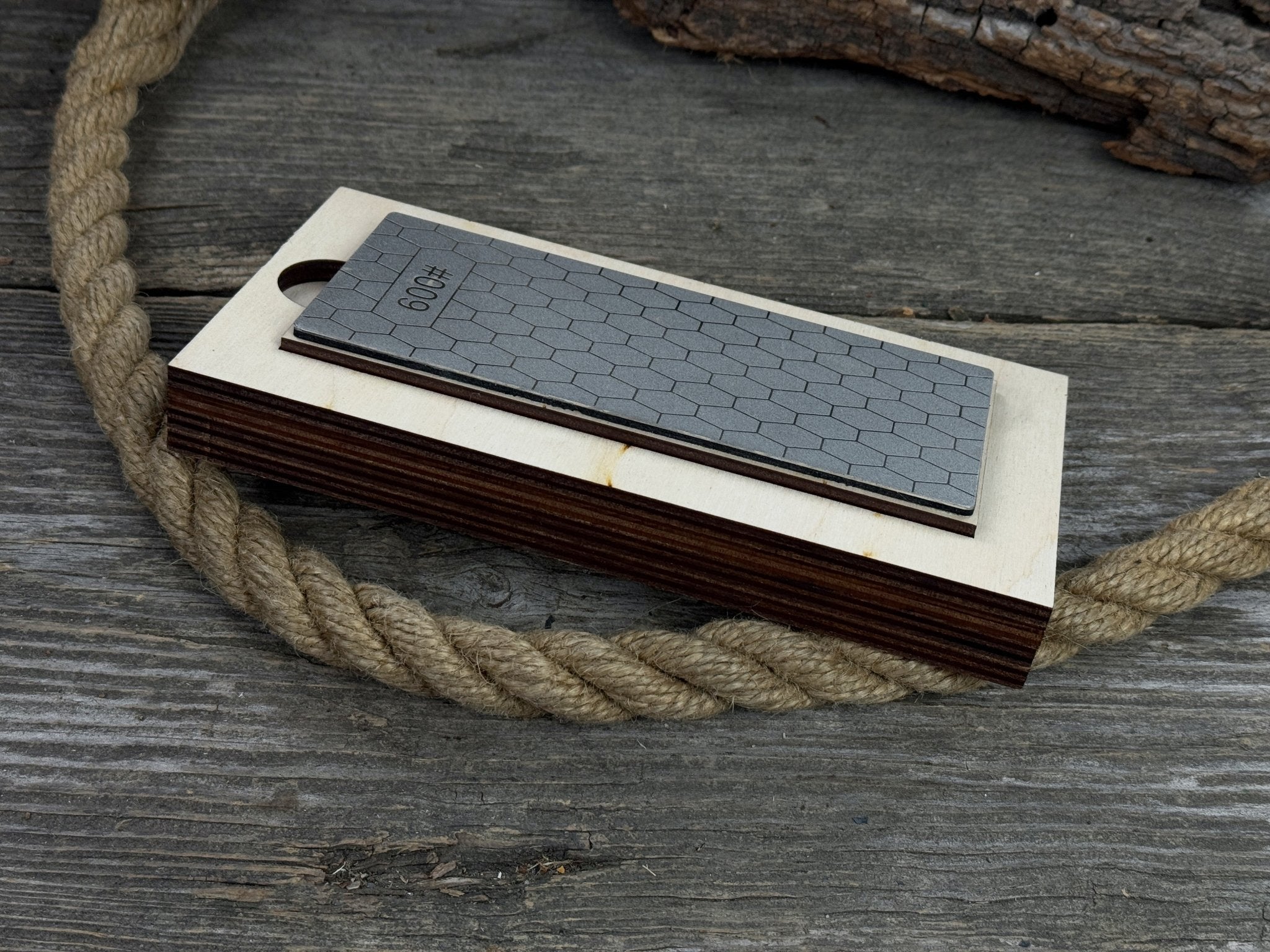 Diamond Sharpening Stone with Wooden Stand – 600 Grit for Knives & Tools - Randy's LLC