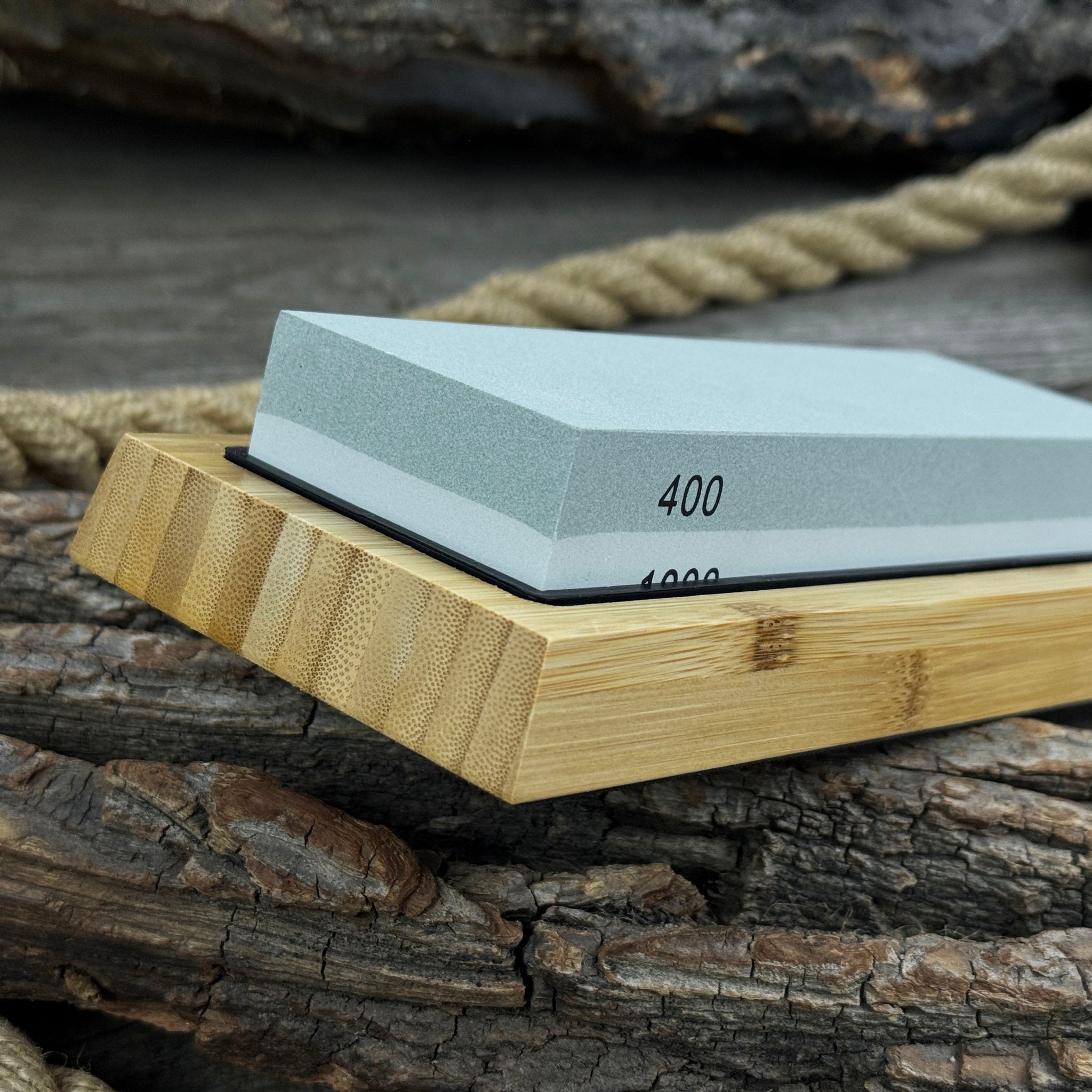 Double-Sided Sharpening Stone with Optional Wooden Stand – Grit #400 / #1000 - Randy's LLC