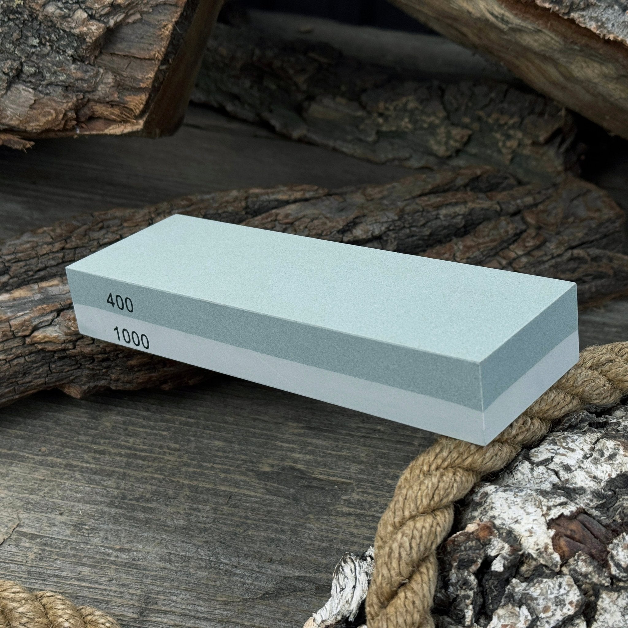 Sharpened Rocks Double-Sided Sharpening Stone with Optional Wooden Stand – Grit #400 ...