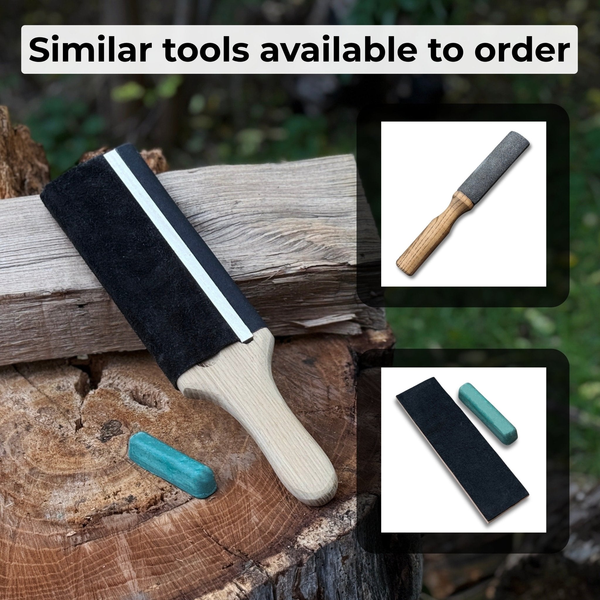 Dual-Sided Leather Paddle Strop For Hook Knives & Gouges - Randy's LLC