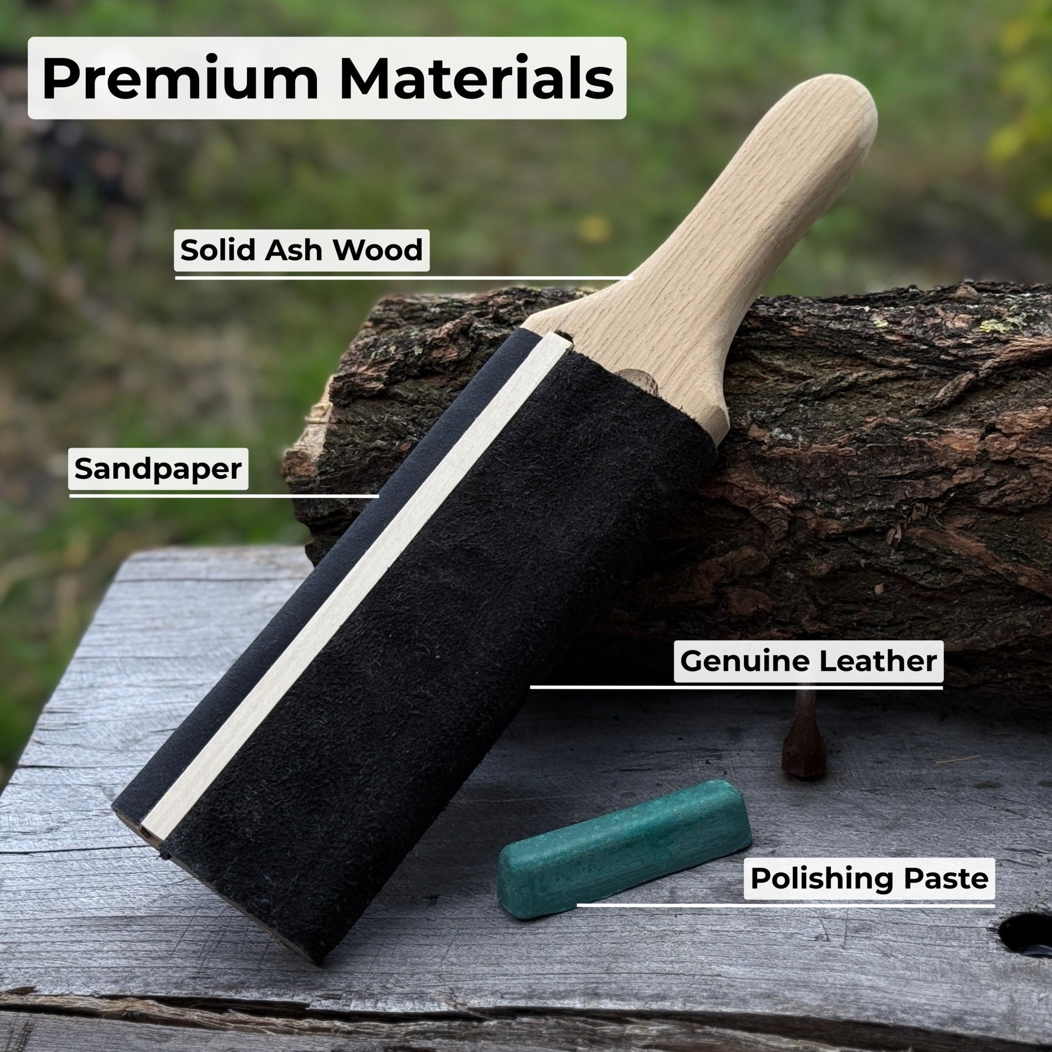 Dual-Sided Leather Paddle Strop For Hook Knives & Gouges - Randy's LLC