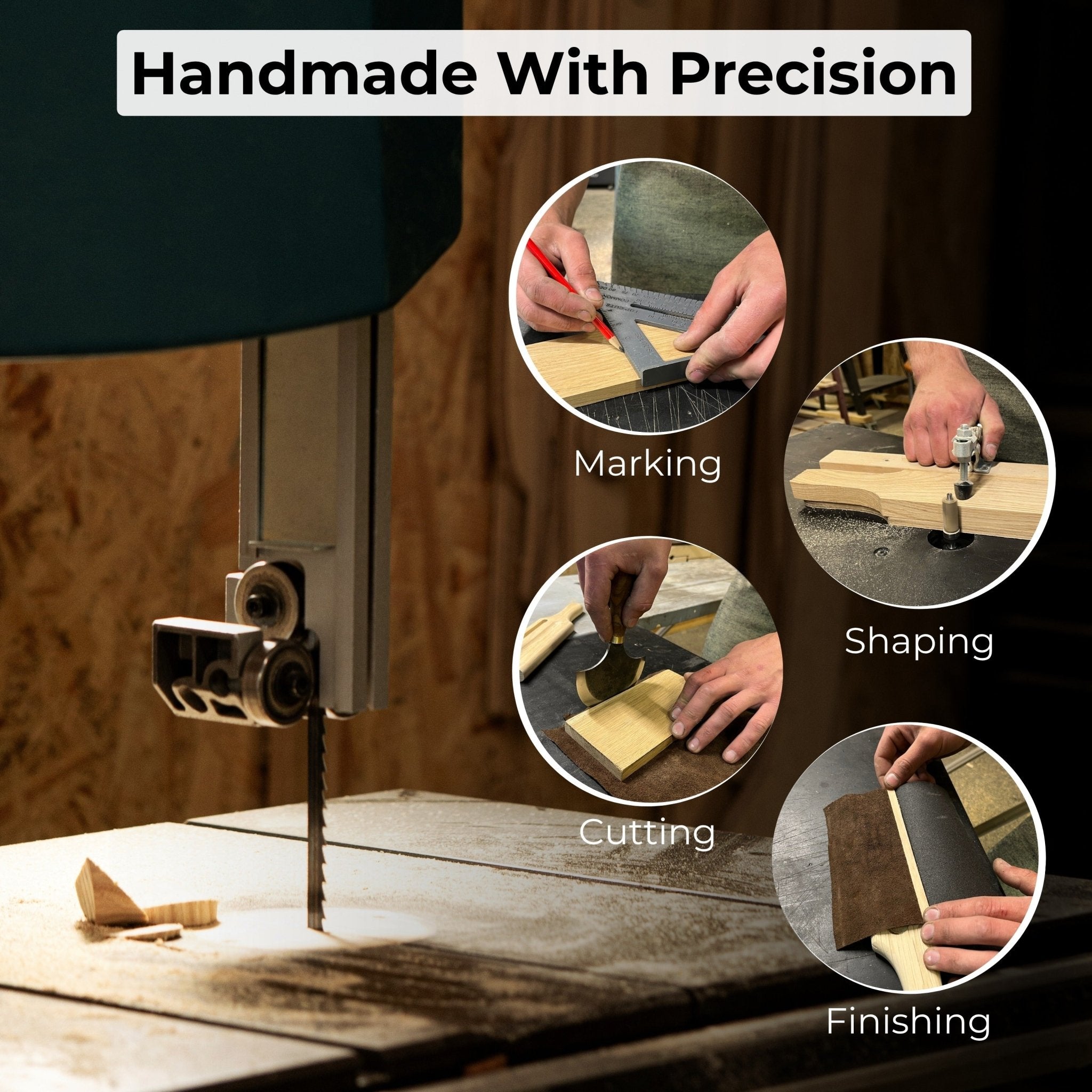 Dual-Sided Leather Paddle Strop For Hook Knives & Gouges - Randy's LLC