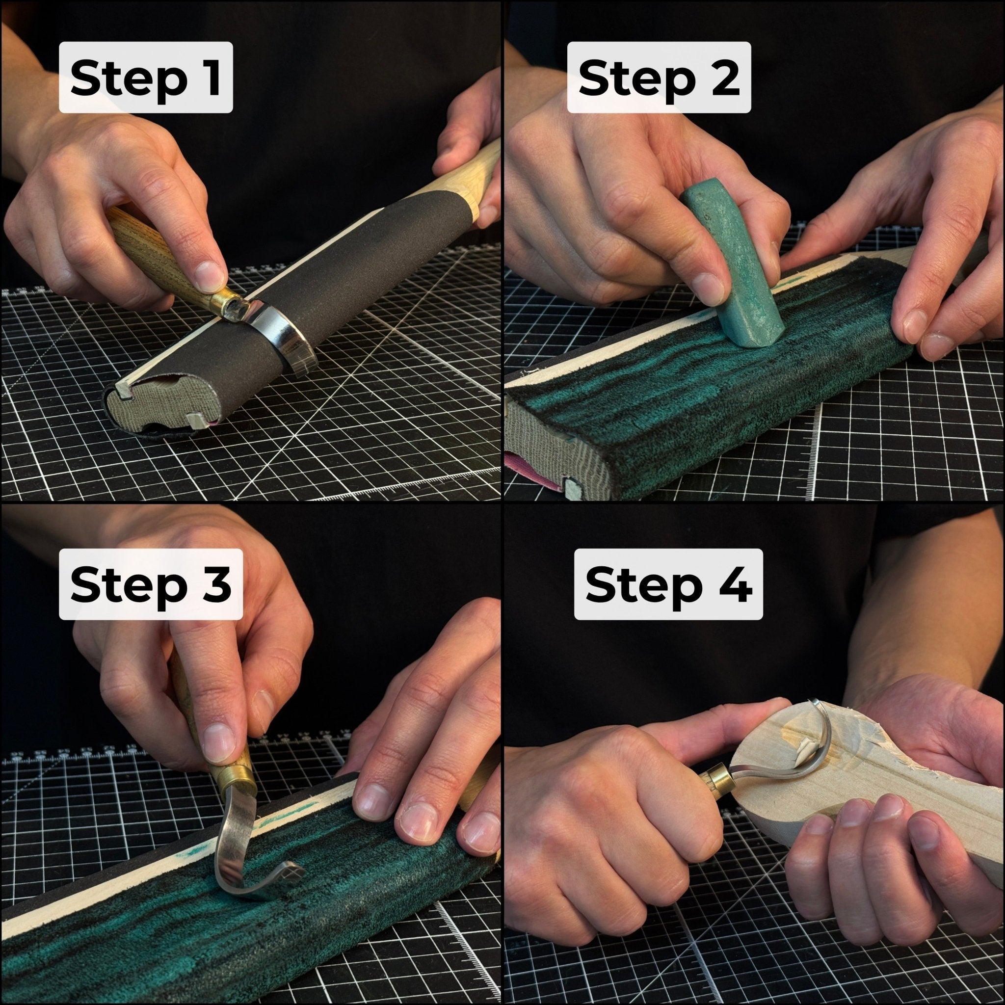 Dual-Sided Leather Paddle Strop For Hook Knives & Gouges - Randy's LLC