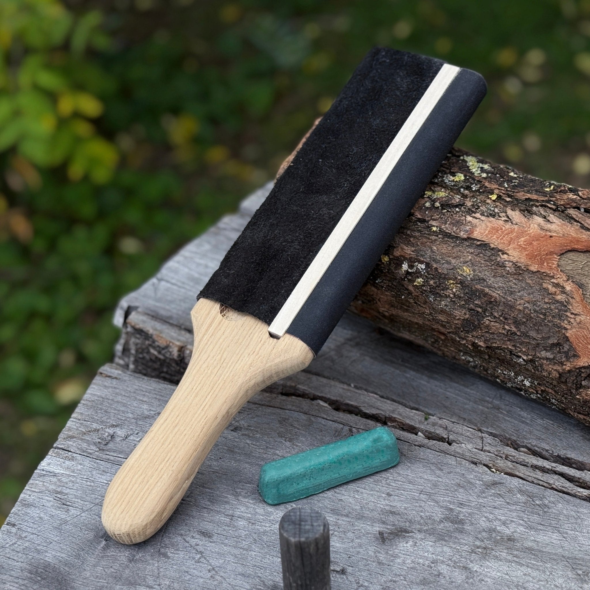 Dual-Sided Leather Paddle Strop For Hook Knives & Gouges - Randy's LLC