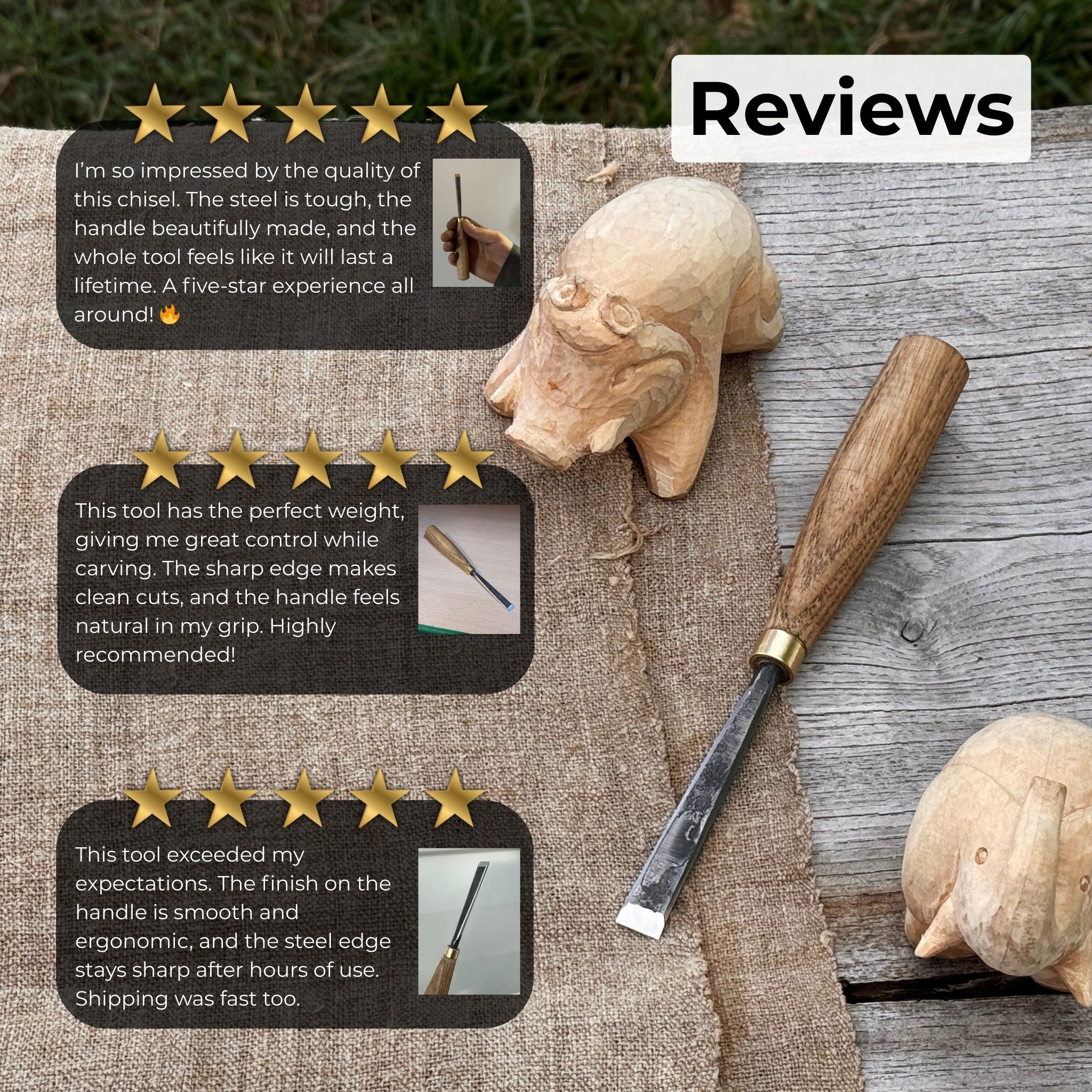 Fine Detail Carving Chisel – 10 mm (0.39 inches) Blade - Randy's LLC