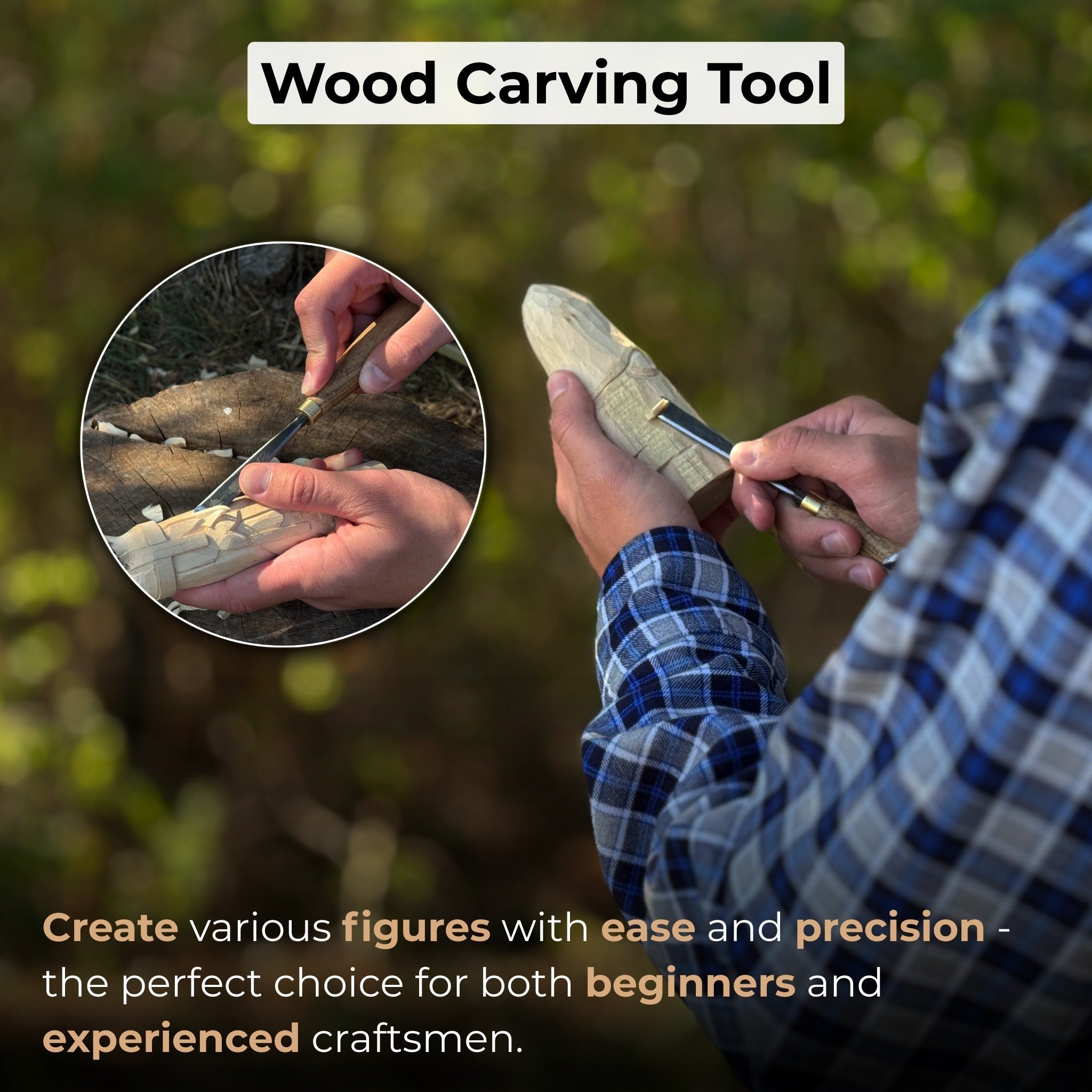 Fine Detail Carving Chisel – 10 mm (0.39 inches) Blade - Randy's LLC