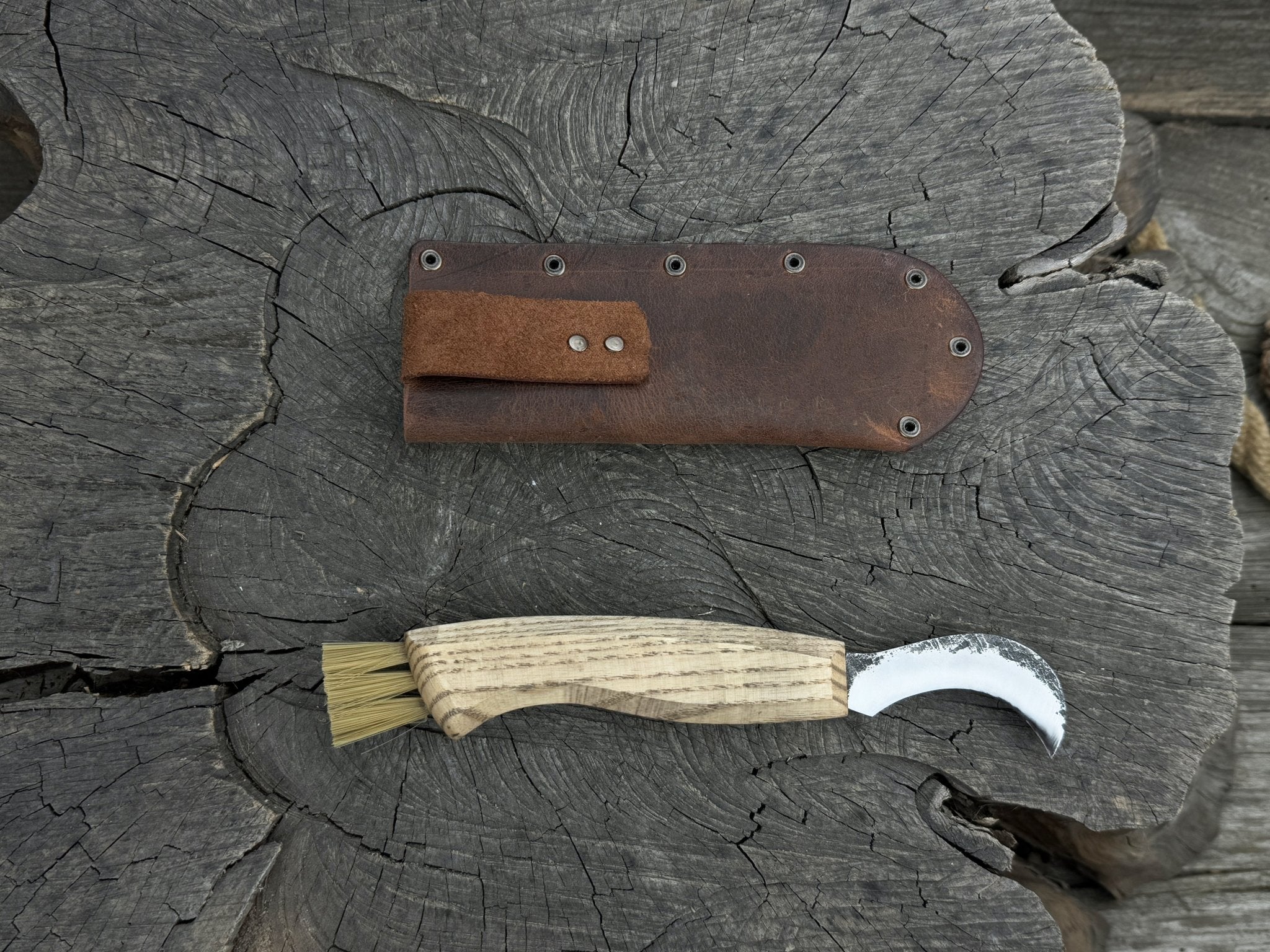 Forged Mushroom Knife with Brush, 6.5 cm (2.56 inches) - Randy's LLC