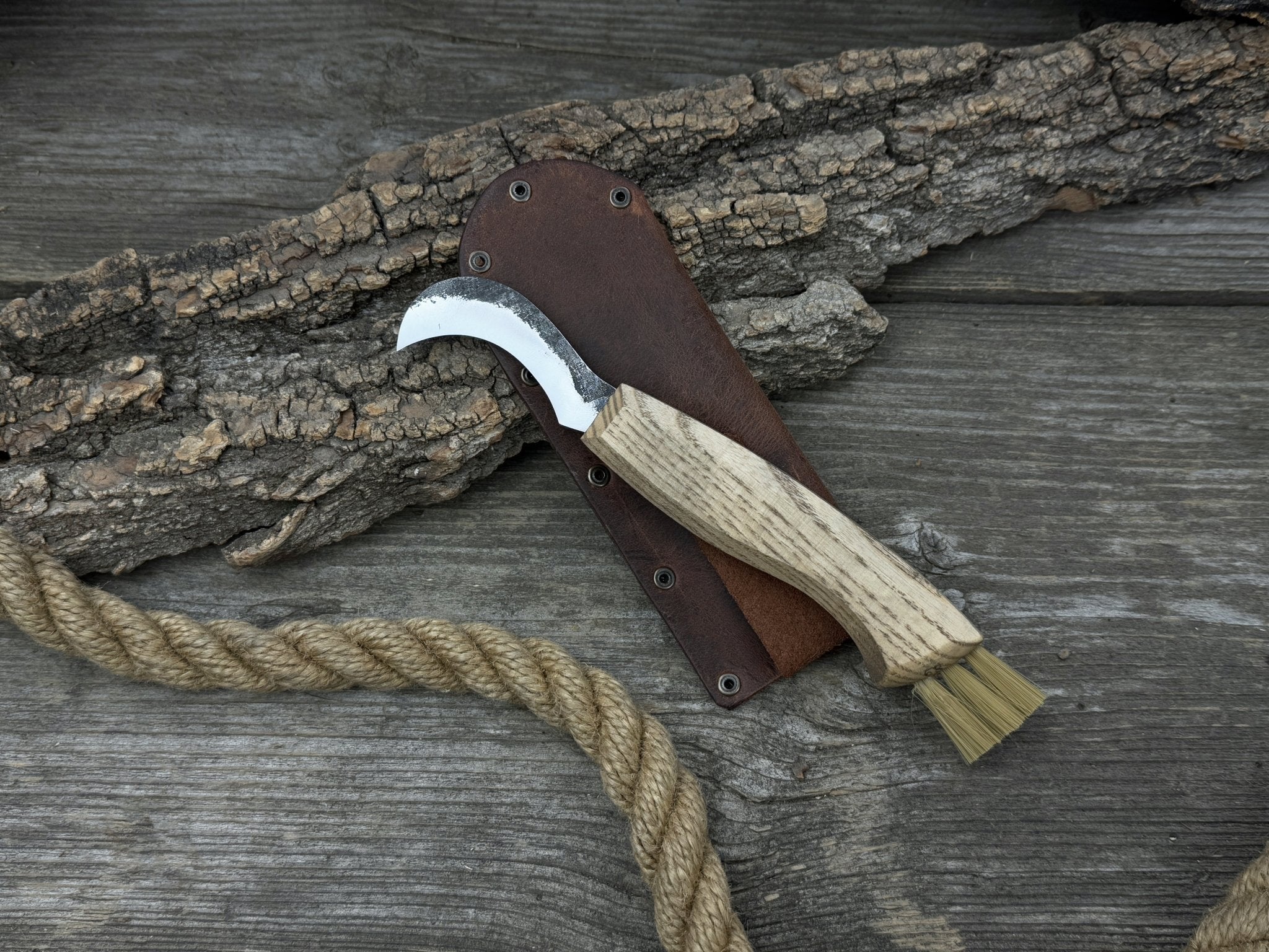 Forged Mushroom Knife with Brush, 6.5 cm (2.56 inches) - Randy's LLC