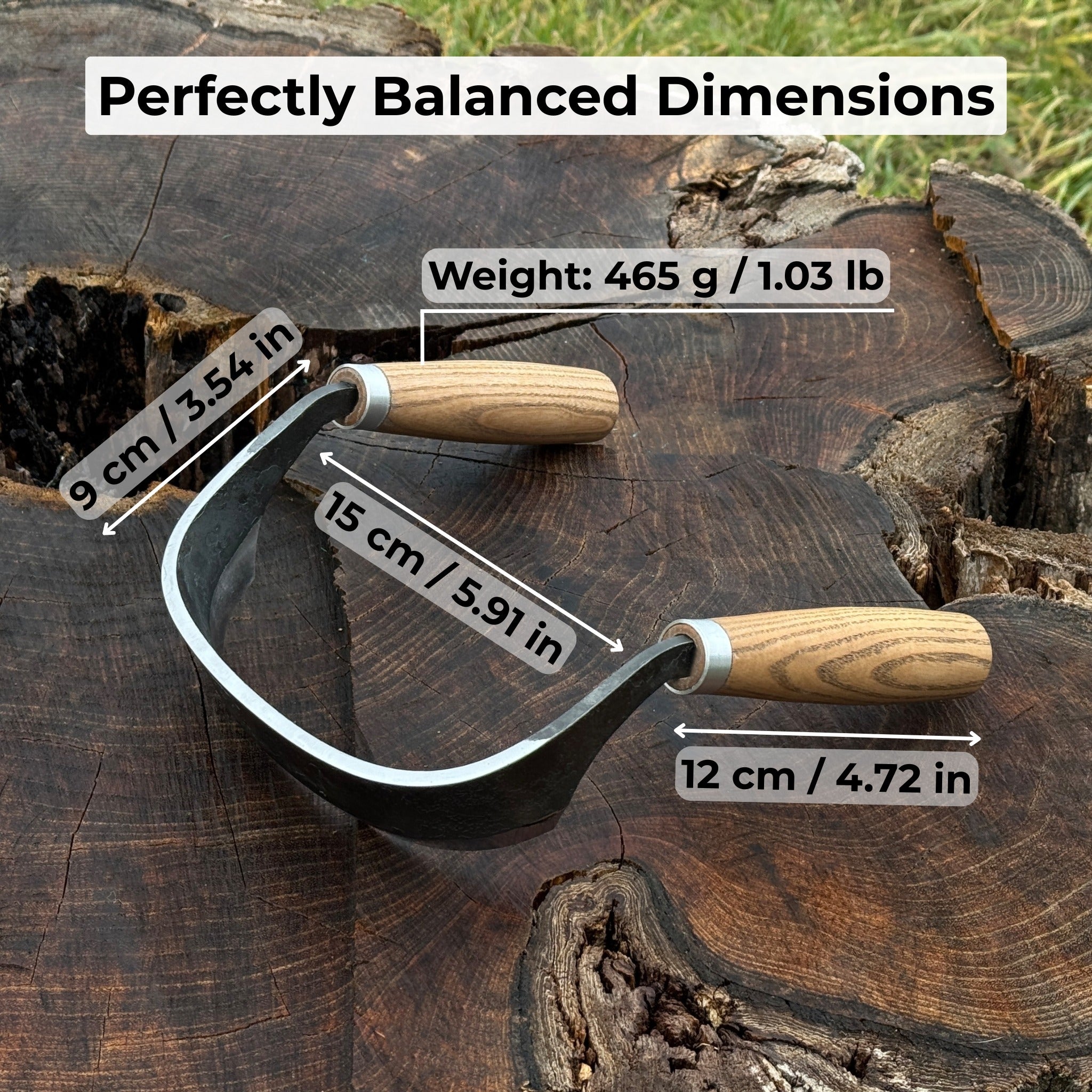 Half-Rounded Drawknife (Inshave) with Leather Sheath, 15 cm (5.9 inches) - Randy's LLC