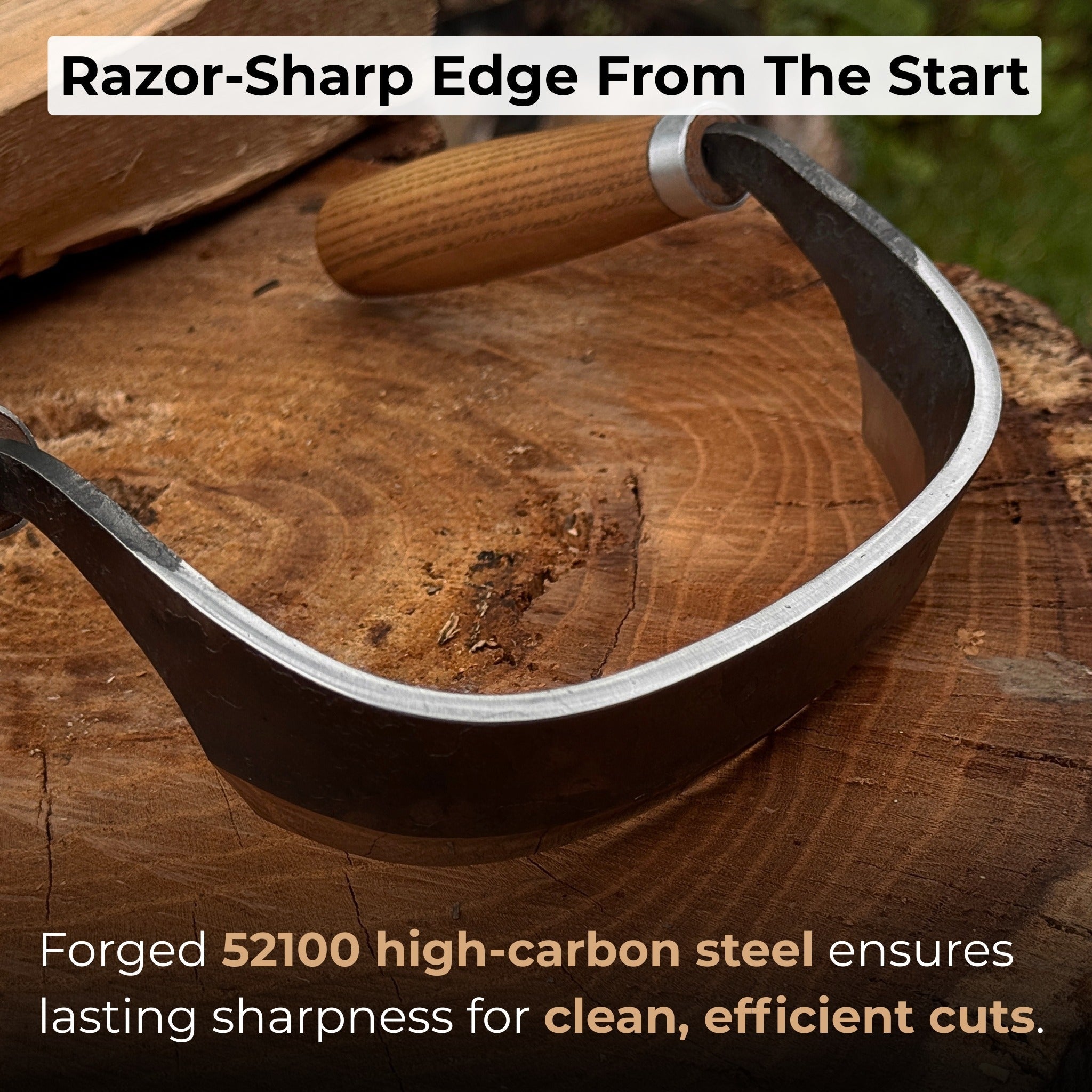 Half-Rounded Drawknife (Inshave) with Leather Sheath, 15 cm (5.9 inches) - Randy's LLC