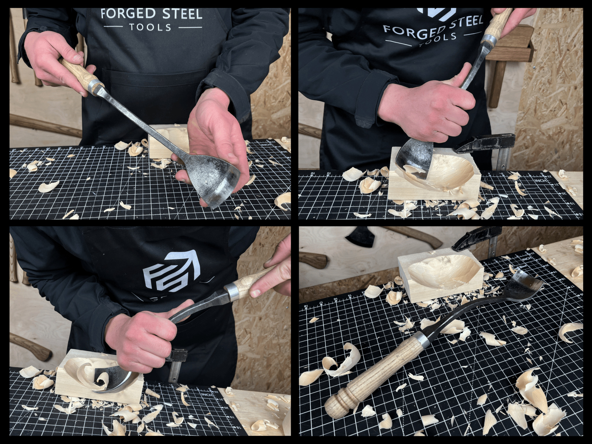 Spoon (Short) Bent Gouge, 50 - 70 mm (2 - 2.8 inches) - Randy's LLC