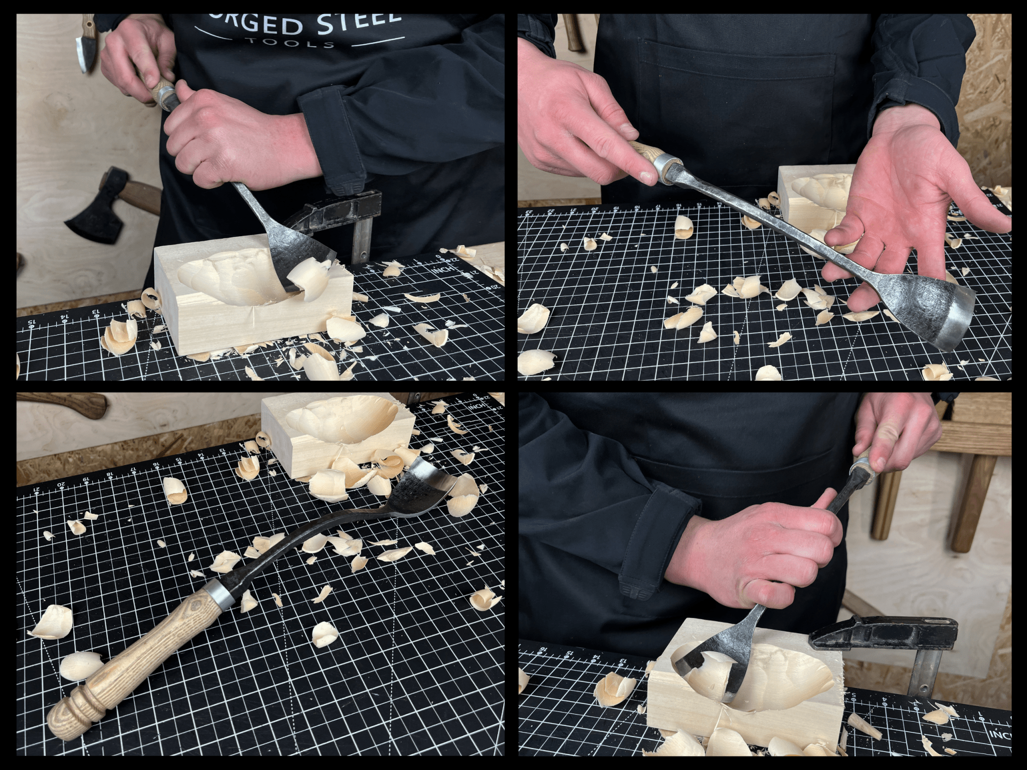 Spoon Bent Gouge, 50 - 70 mm (2 - 2.8 inches) - Randy's LLC