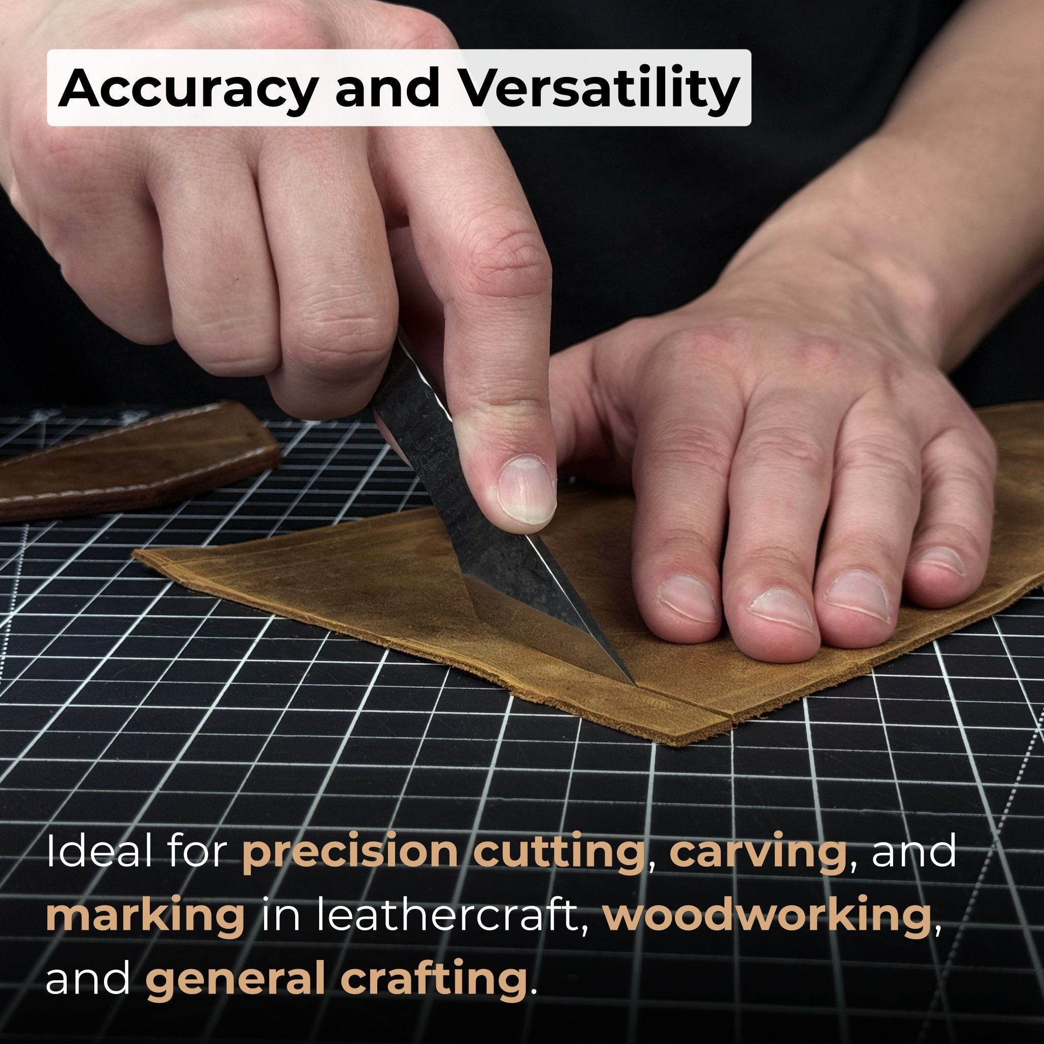 Hand-Forged Kiridashi Knife, 14 cm (5.51 inches) with Leather Sheath - Randy's LLC