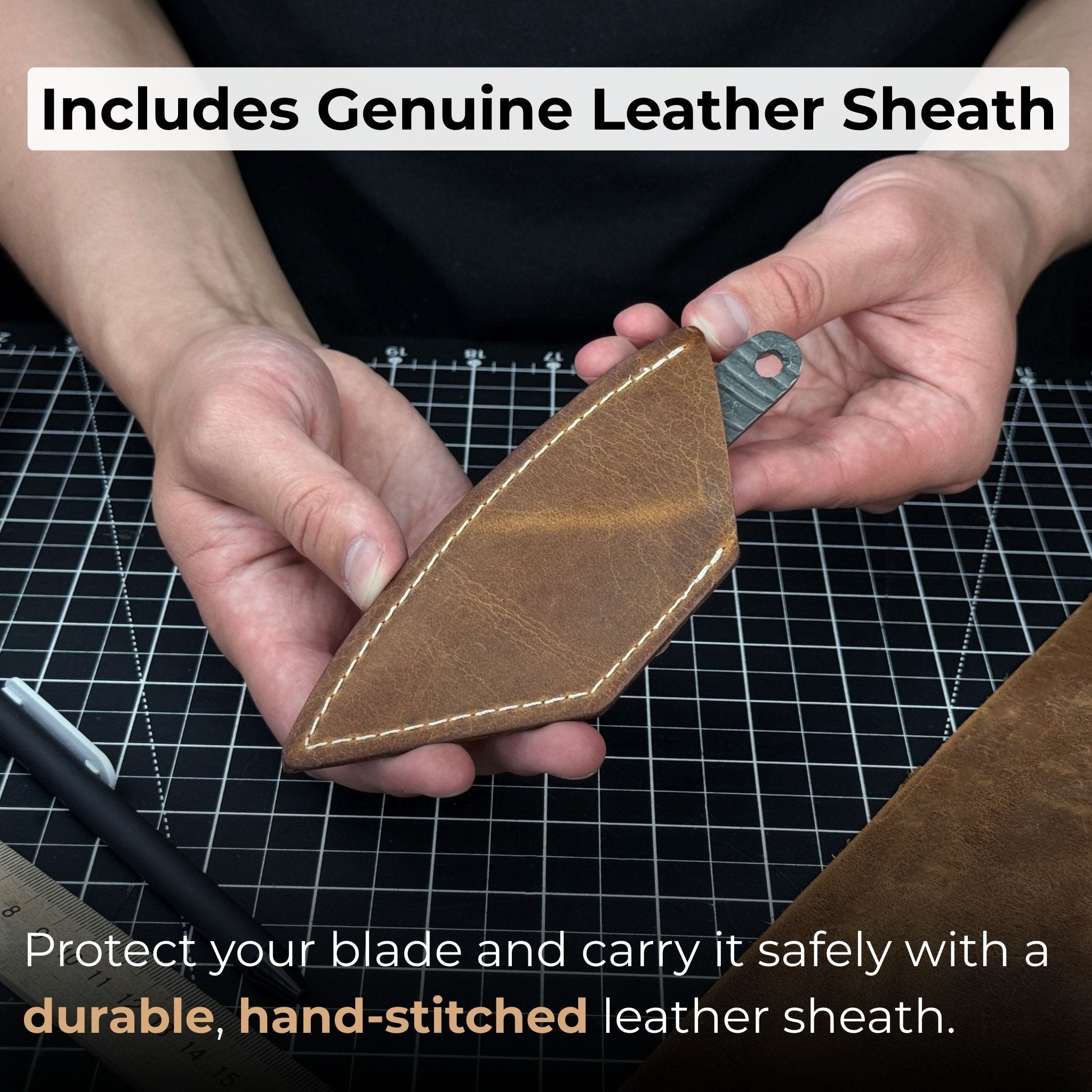 Hand-Forged Kiridashi Knife, 14 cm (5.51 inches) with Leather Sheath - Randy's LLC