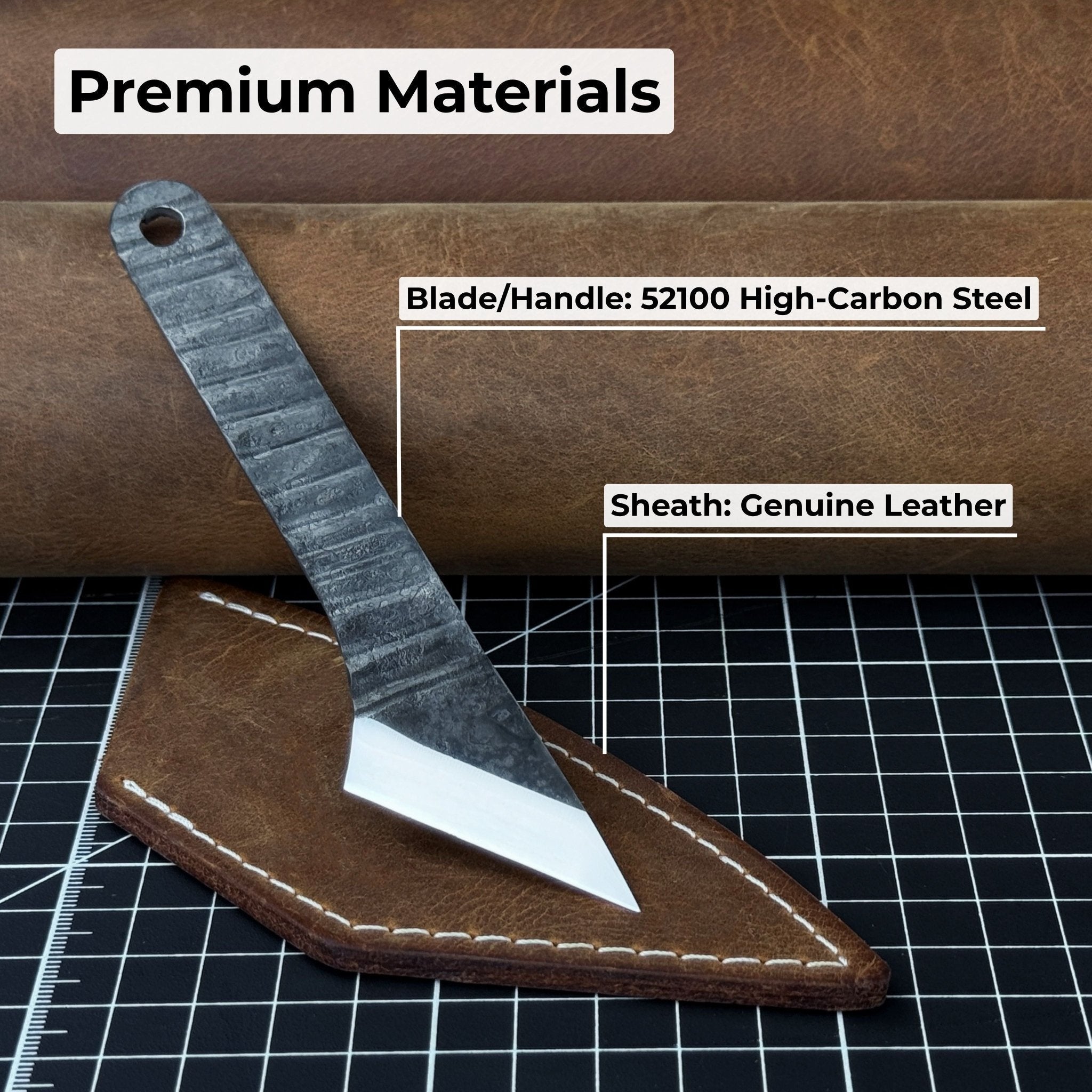 Hand-Forged Kiridashi Knife, 14 cm (5.51 inches) with Leather Sheath - Randy's LLC