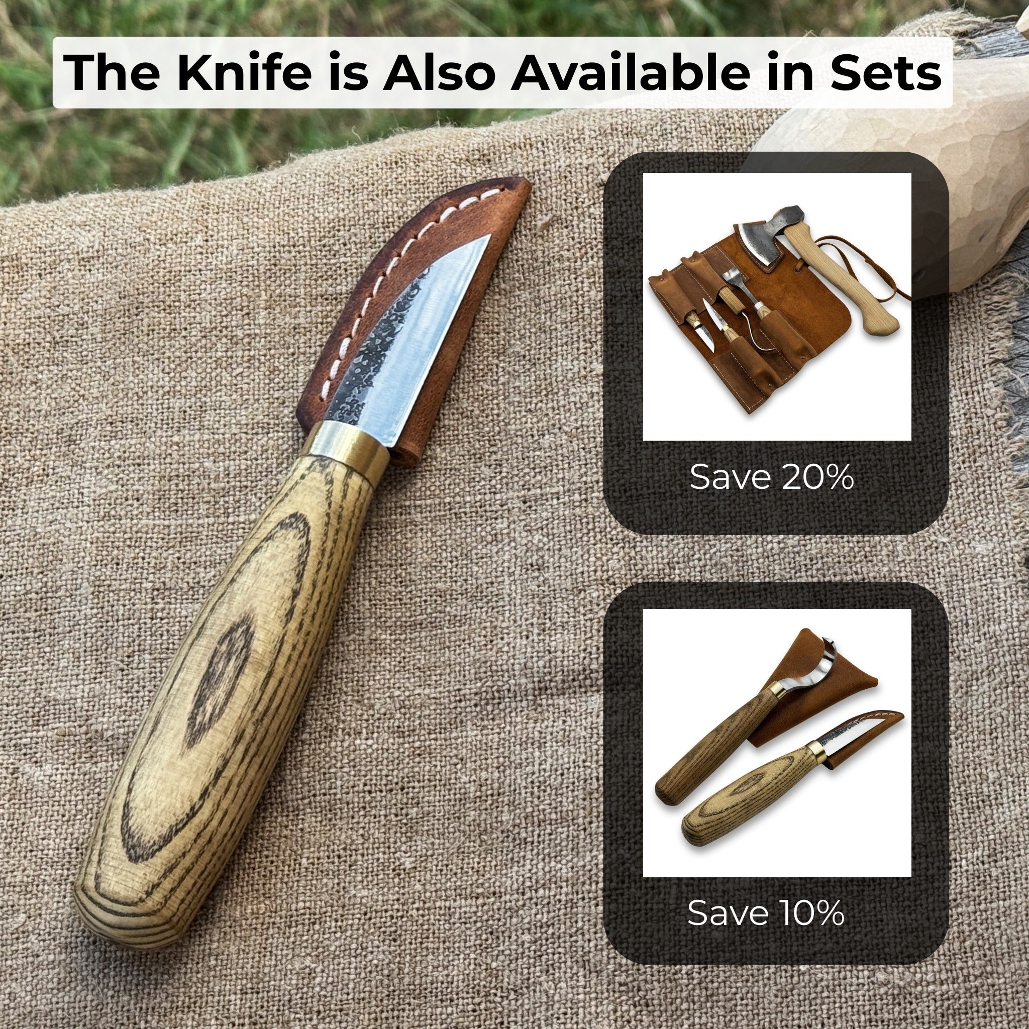 Hand-Forged Roughing Knife, Blade 5 cm (1.97 inches) - Randy's LLC