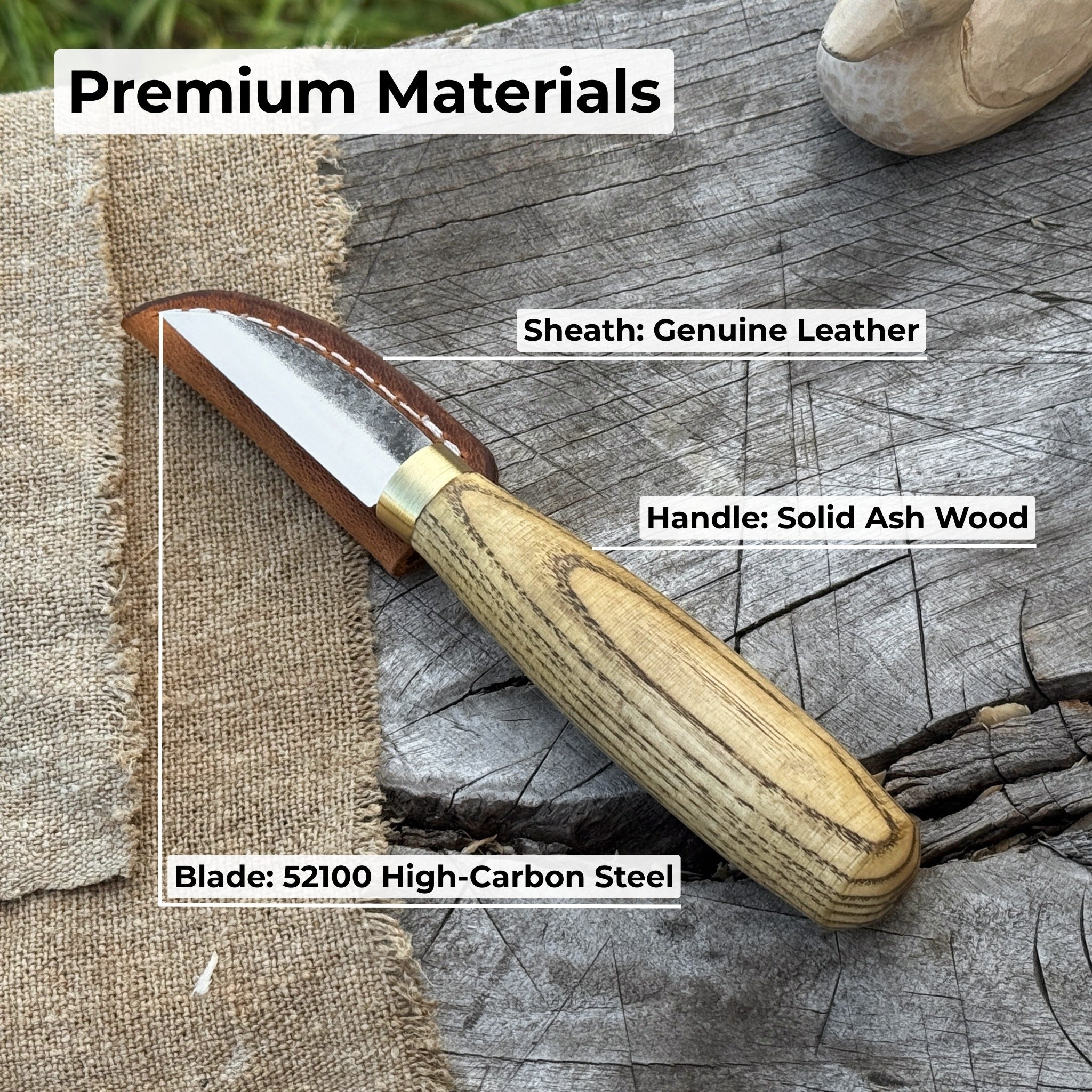 Hand-Forged Roughing Knife, Blade 5 cm (1.97 inches) - Randy's LLC