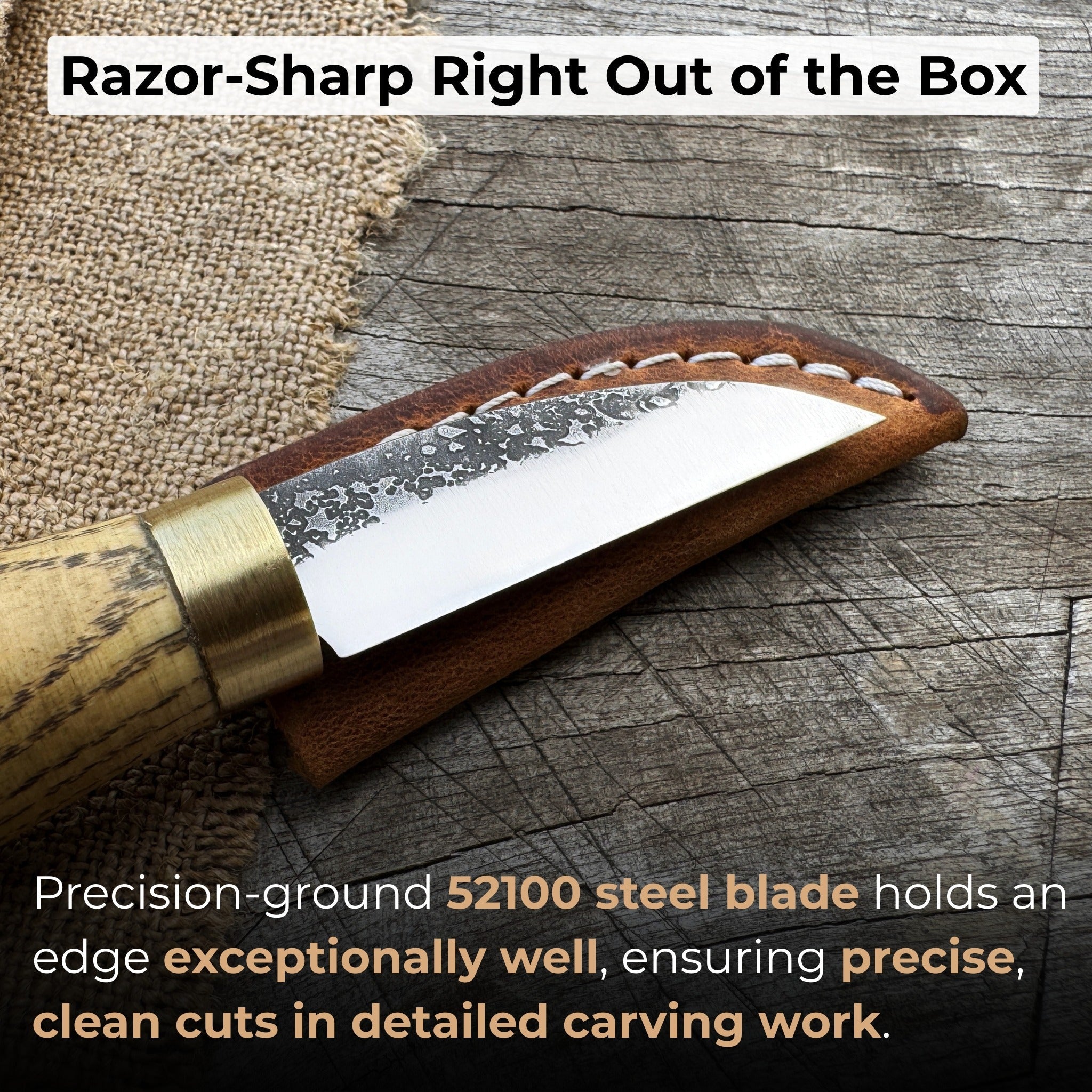 Hand-Forged Roughing Knife, Blade 5 cm (1.97 inches) - Randy's LLC