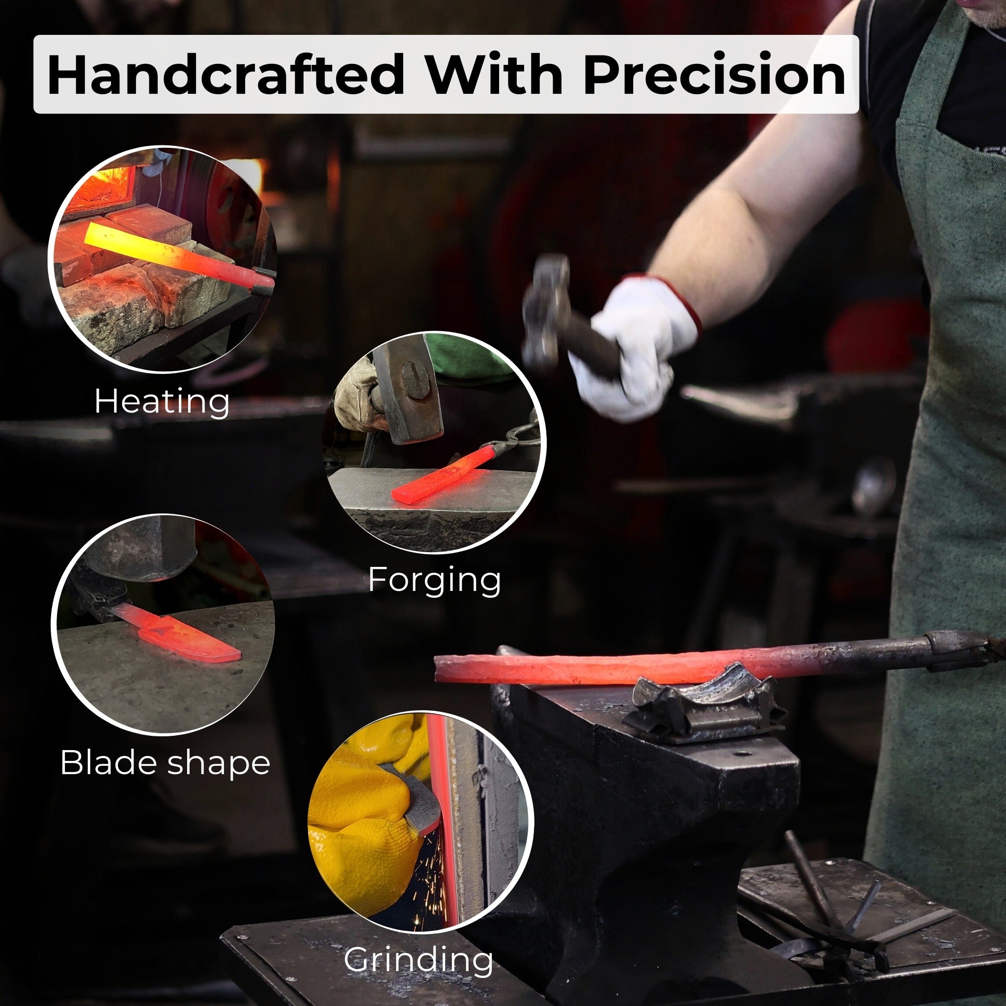 Hand-Forged Roughing Knife, Blade 5 cm (1.97 inches) - Randy's LLC