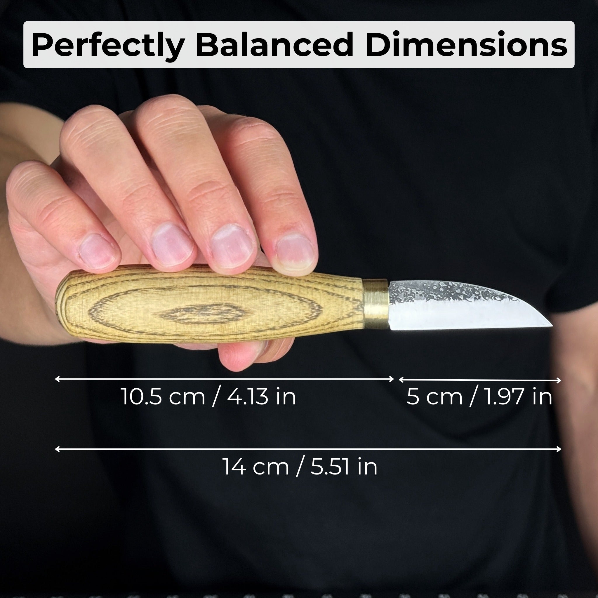 Hand-Forged Roughing Knife, Blade 5 cm (1.97 inches) - Randy's LLC