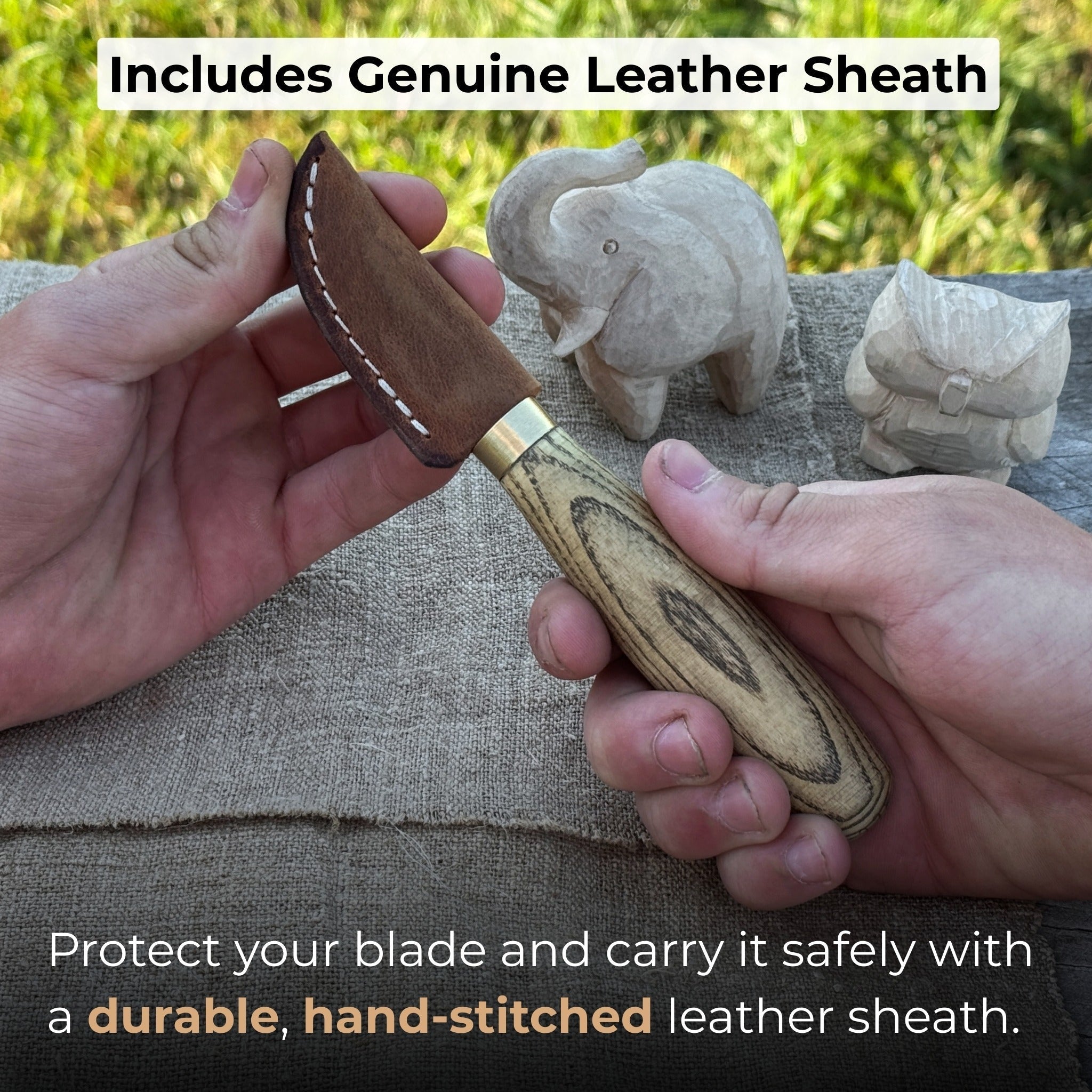 Hand-Forged Roughing Knife, Blade 5 cm (1.97 inches) - Randy's LLC