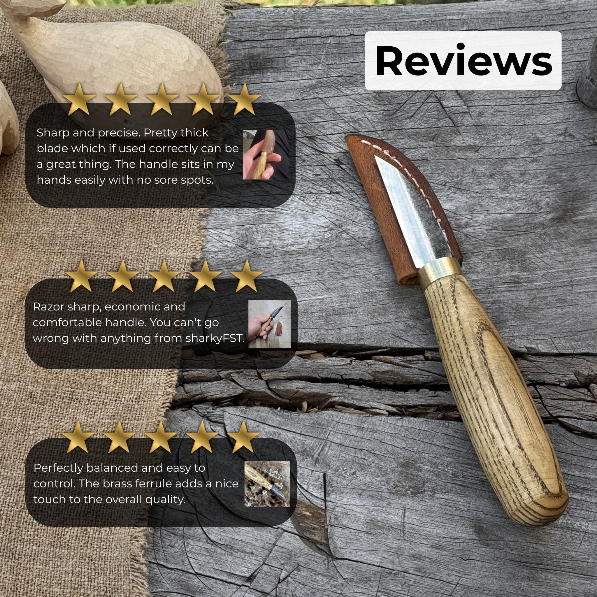 Hand-Forged Roughing Knife, Blade 5 cm (1.97 inches) - Randy's LLC