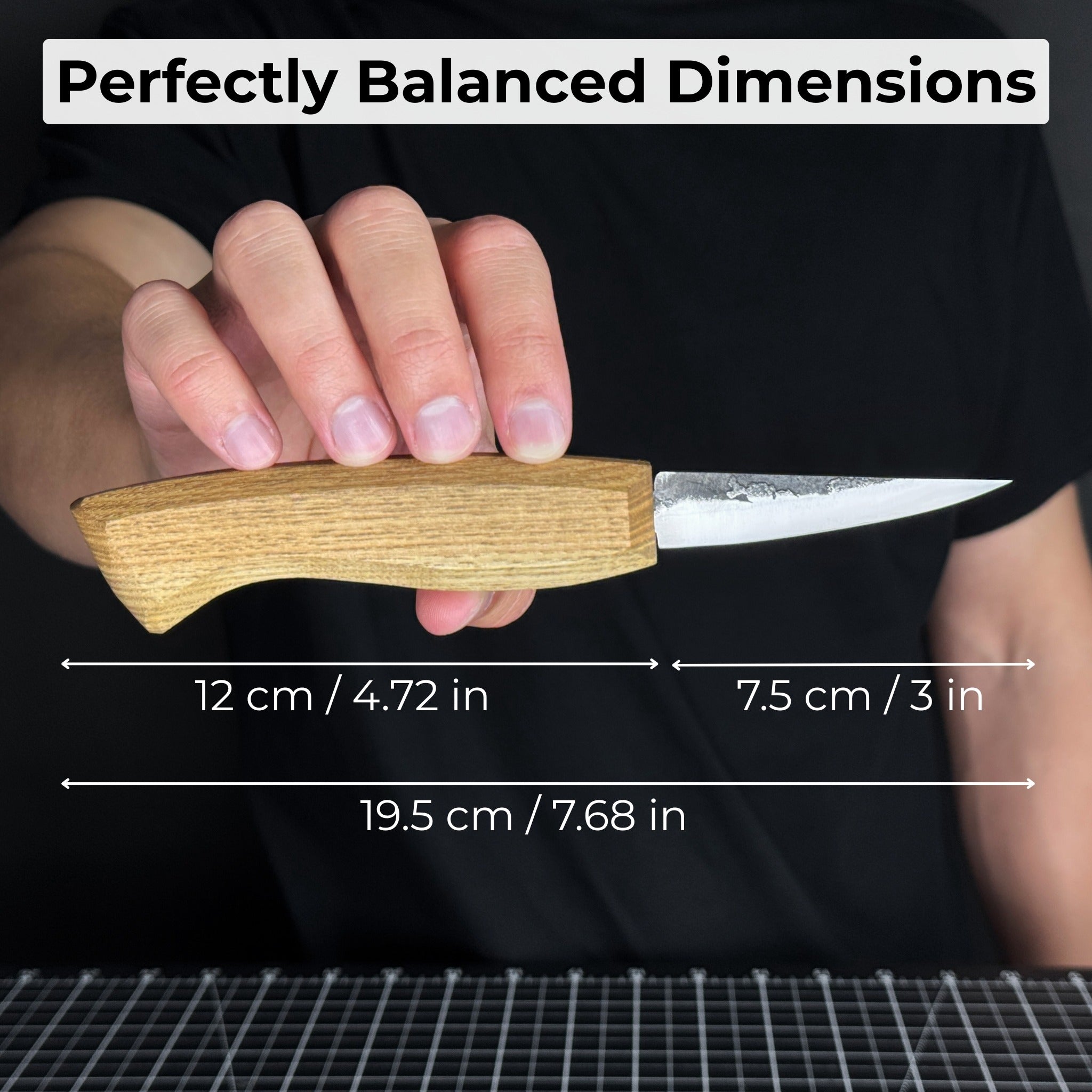 Hand-Forged Sloyd Knife, 7.5 cm (2.95 inches) - Randy's LLC
