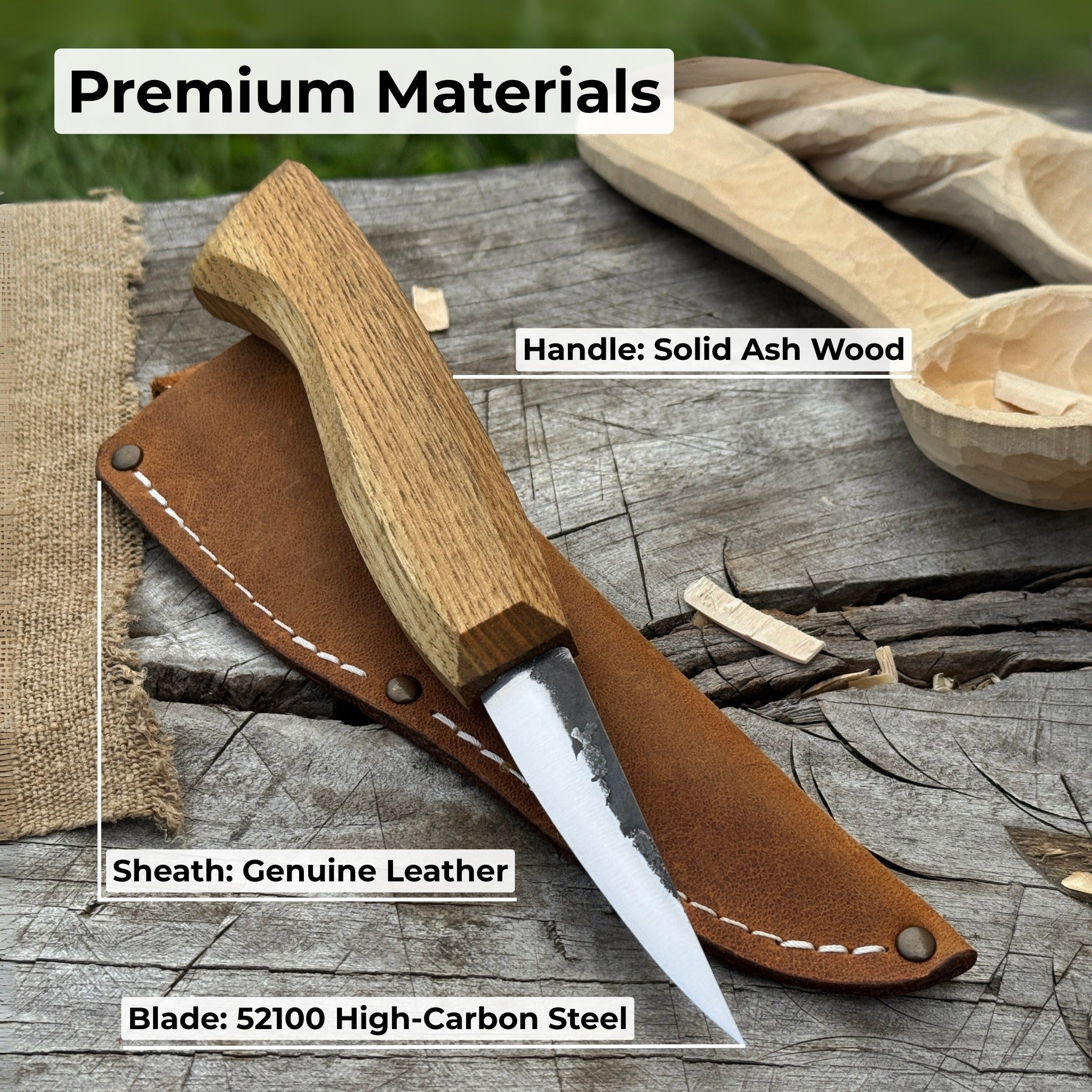 Hand-Forged Sloyd Knife, 7.5 cm (2.95 inches) - Randy's LLC