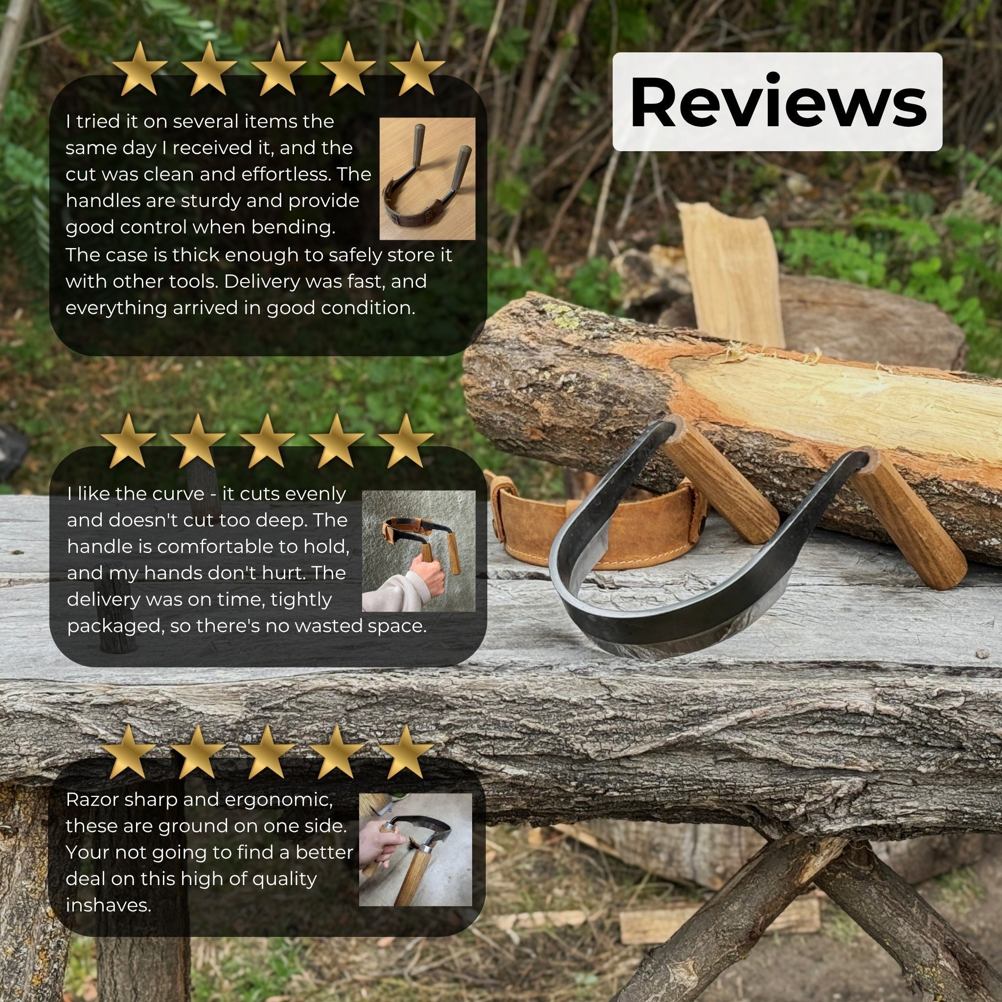 Inshave (Half-Rounded Drawknife), 13 cm (5.1 inches) - Randy's LLC