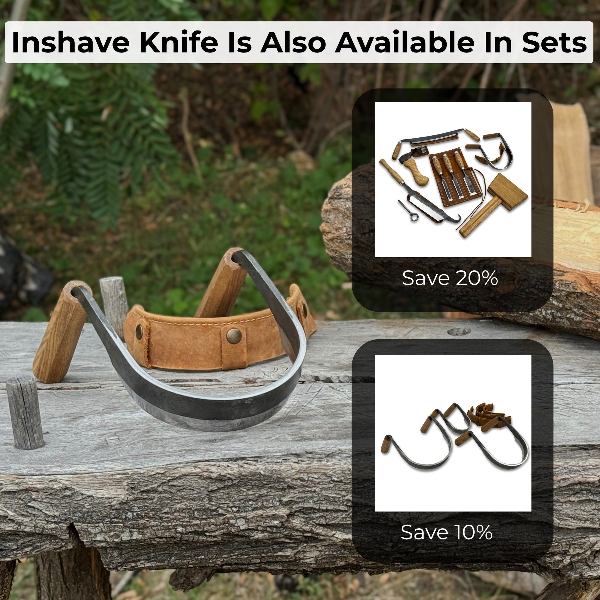 Inshave (Half-Rounded Drawknife), 13 cm (5.1 inches) - Randy's LLC