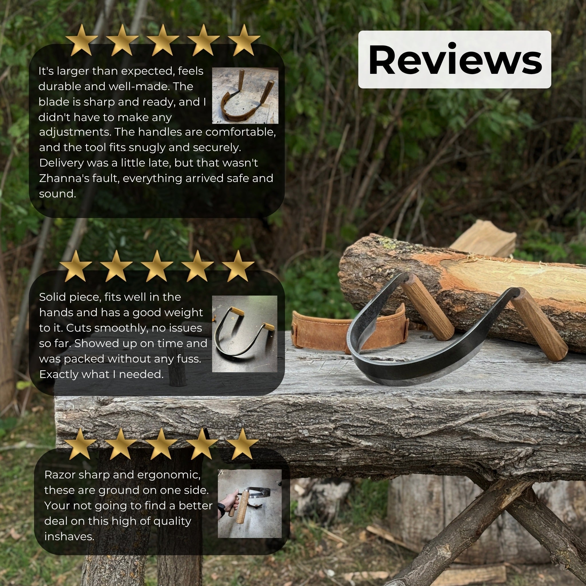 Inshave (Half-Rounded Drawknife), 16.5 cm (6.5 inches) - Randy's LLC