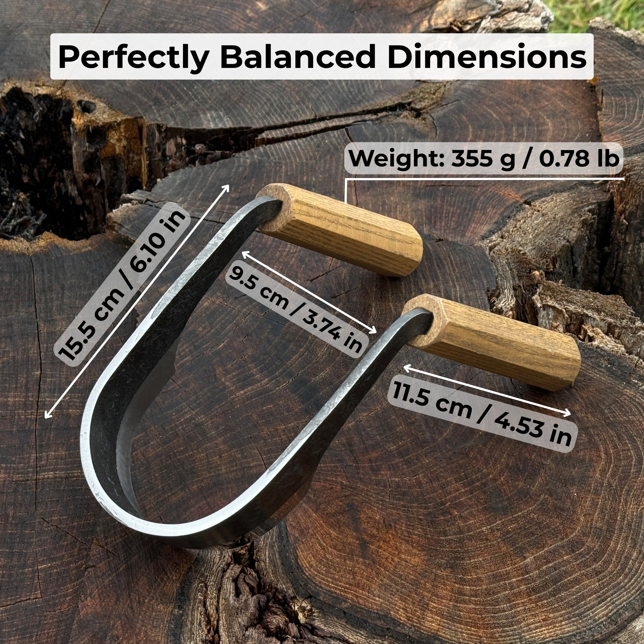 Inshave (Half-Rounded Drawknife), 9.5 cm (3.7 inches) - Randy's LLC