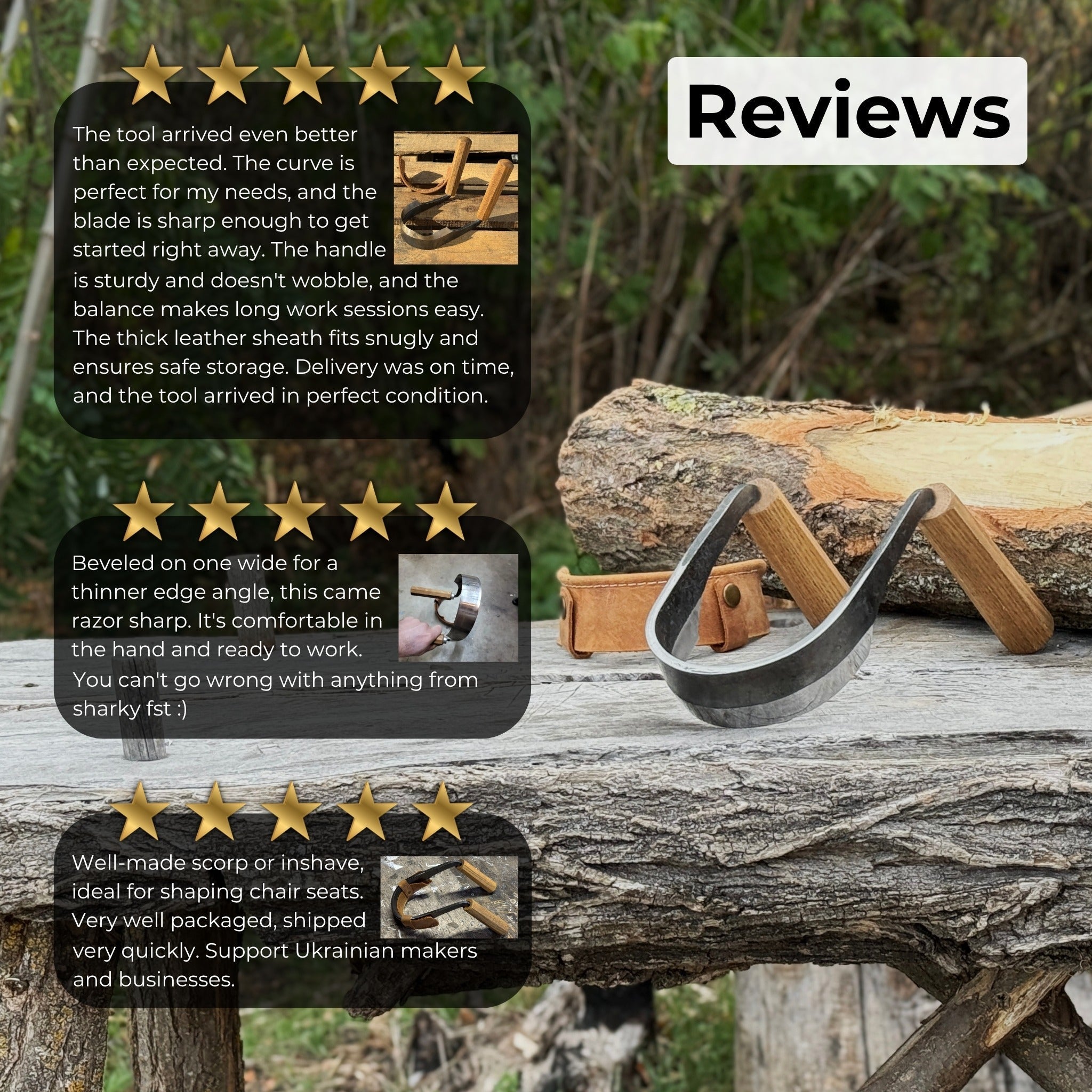 Inshave (Half-Rounded Drawknife), 9.5 cm (3.7 inches) - Randy's LLC