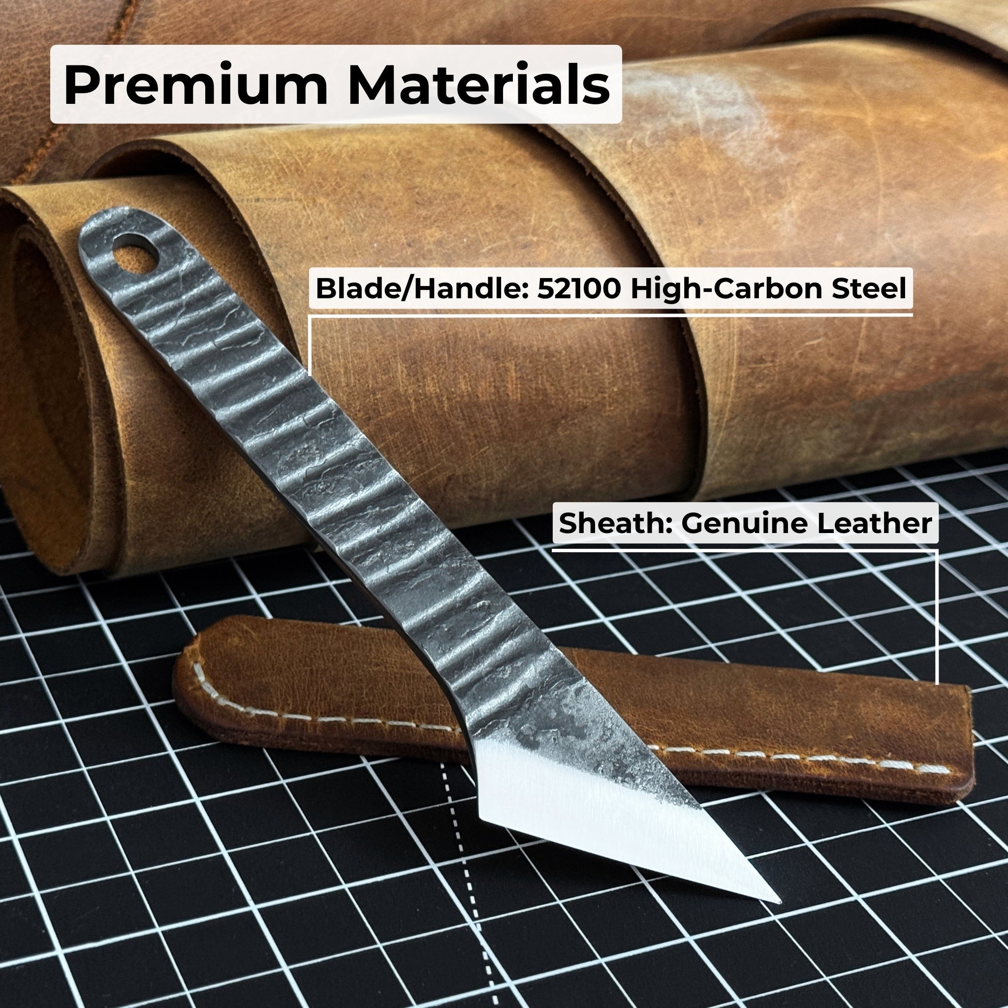 Kiridashi Knife - Razor-Sharp Carbon Steel Blade with Leather Sheath - Randy's LLC