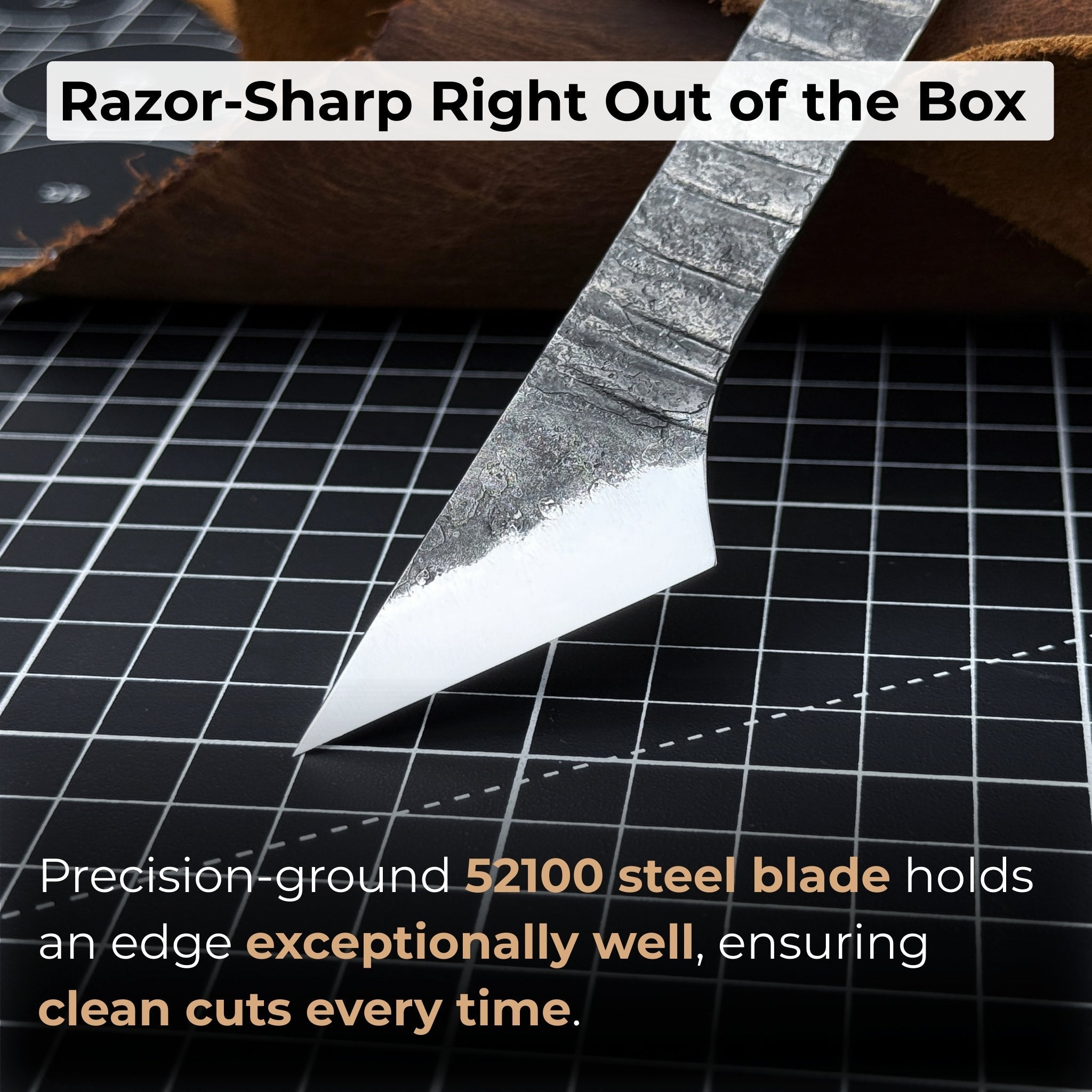 Kiridashi Knife - Razor-Sharp Carbon Steel Blade with Leather Sheath - Randy's LLC
