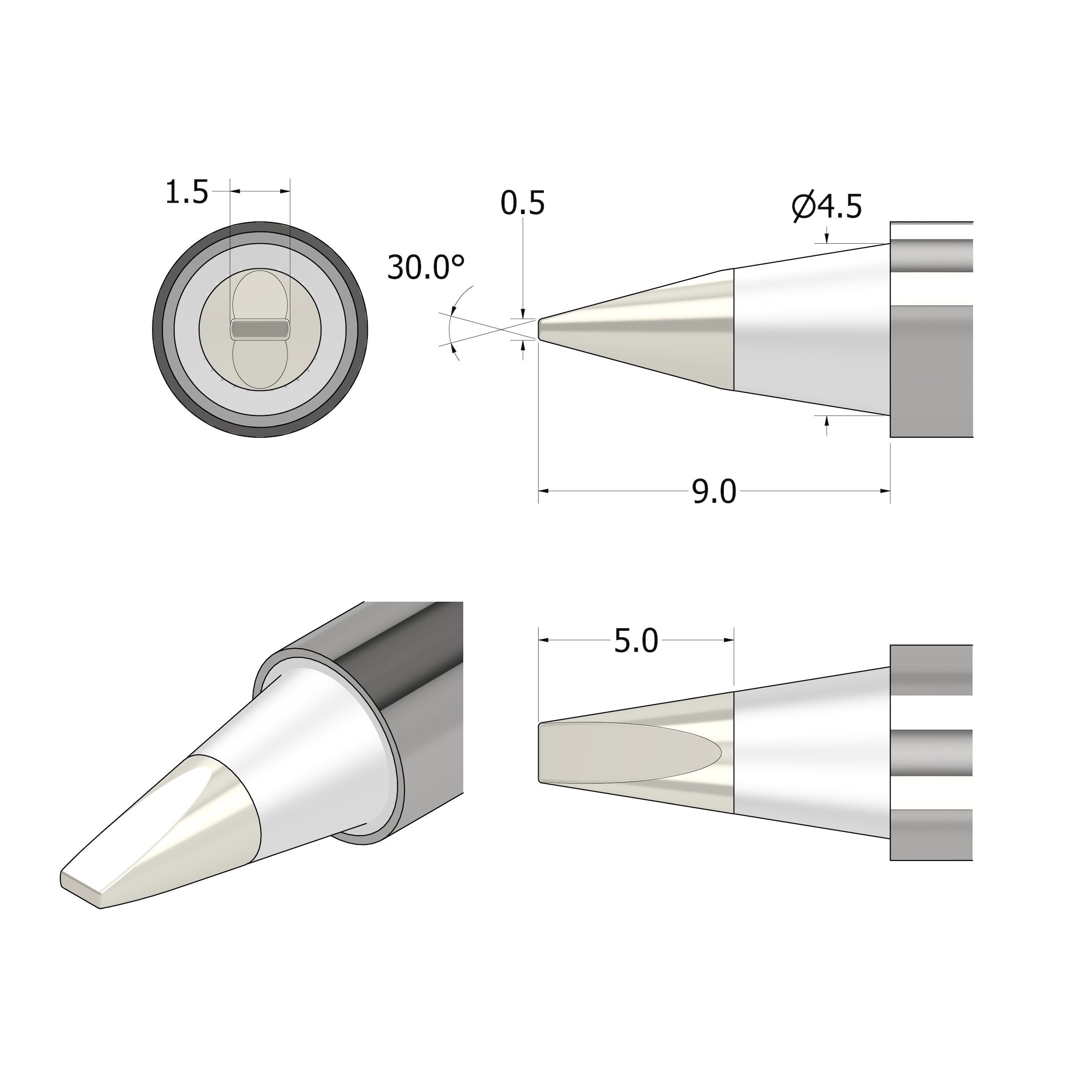 FixHub Soldering Iron Wedge 1.5 Tip - Randy's LLC